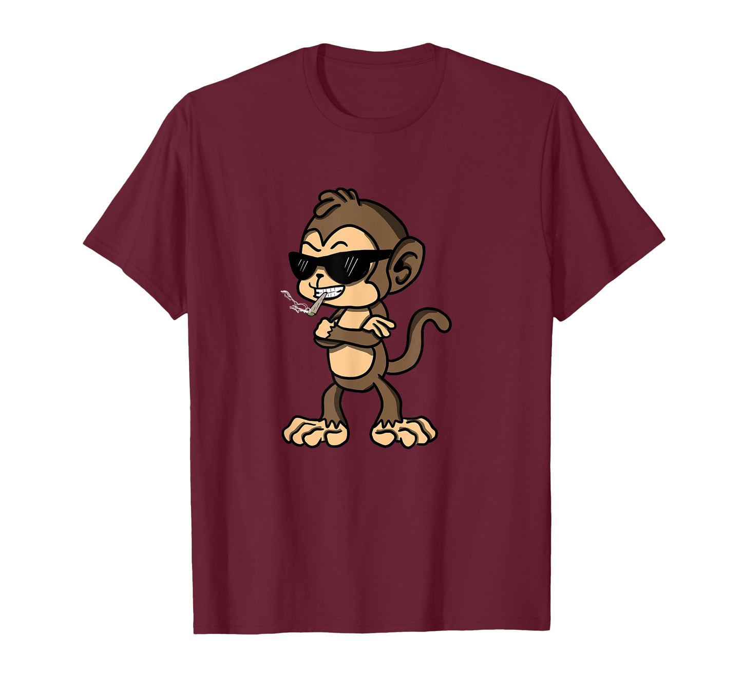 Funny Cartoon Monkey Smoking A Joint T-shirt T-Shirt