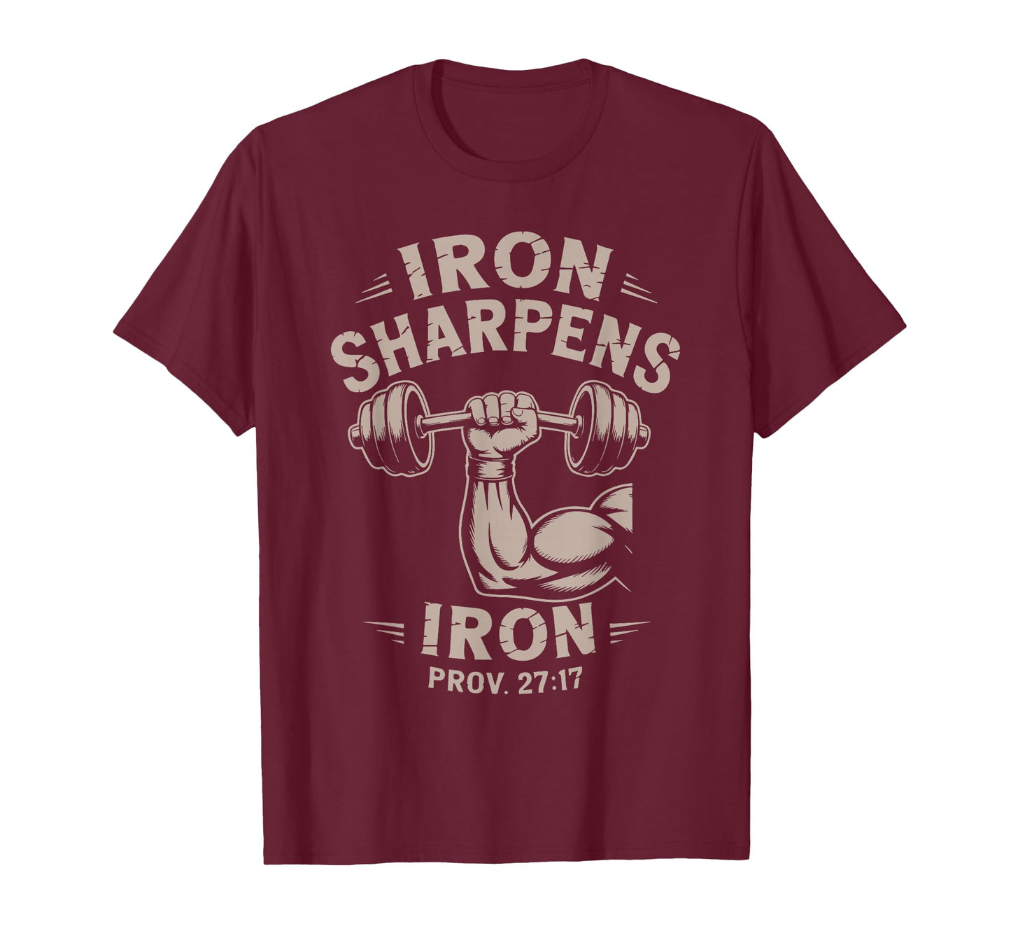 Iron Sharpens Iron Youth Christian Workout Gym Weightlifting T-Shirt