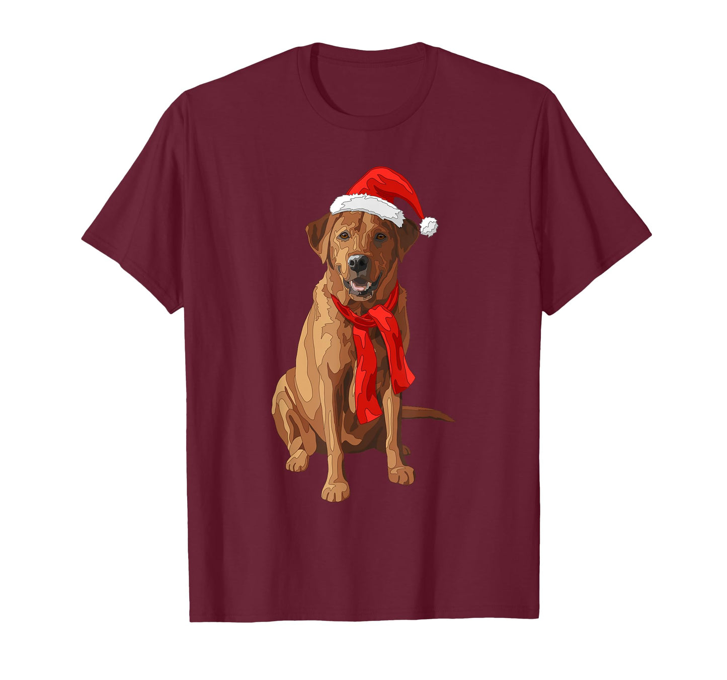 Red Labrador Retriever Dog Christmas Santa Hat T-Shirt for Men Women Kids