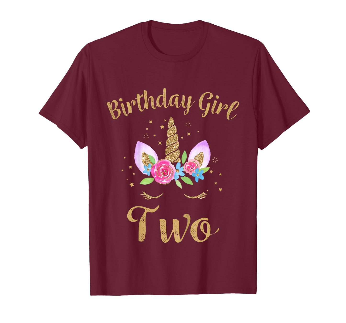 Kids 2 Year Old Birthday Girl Unicorn Shirt 2nd Birthday Outfit T-Shirt