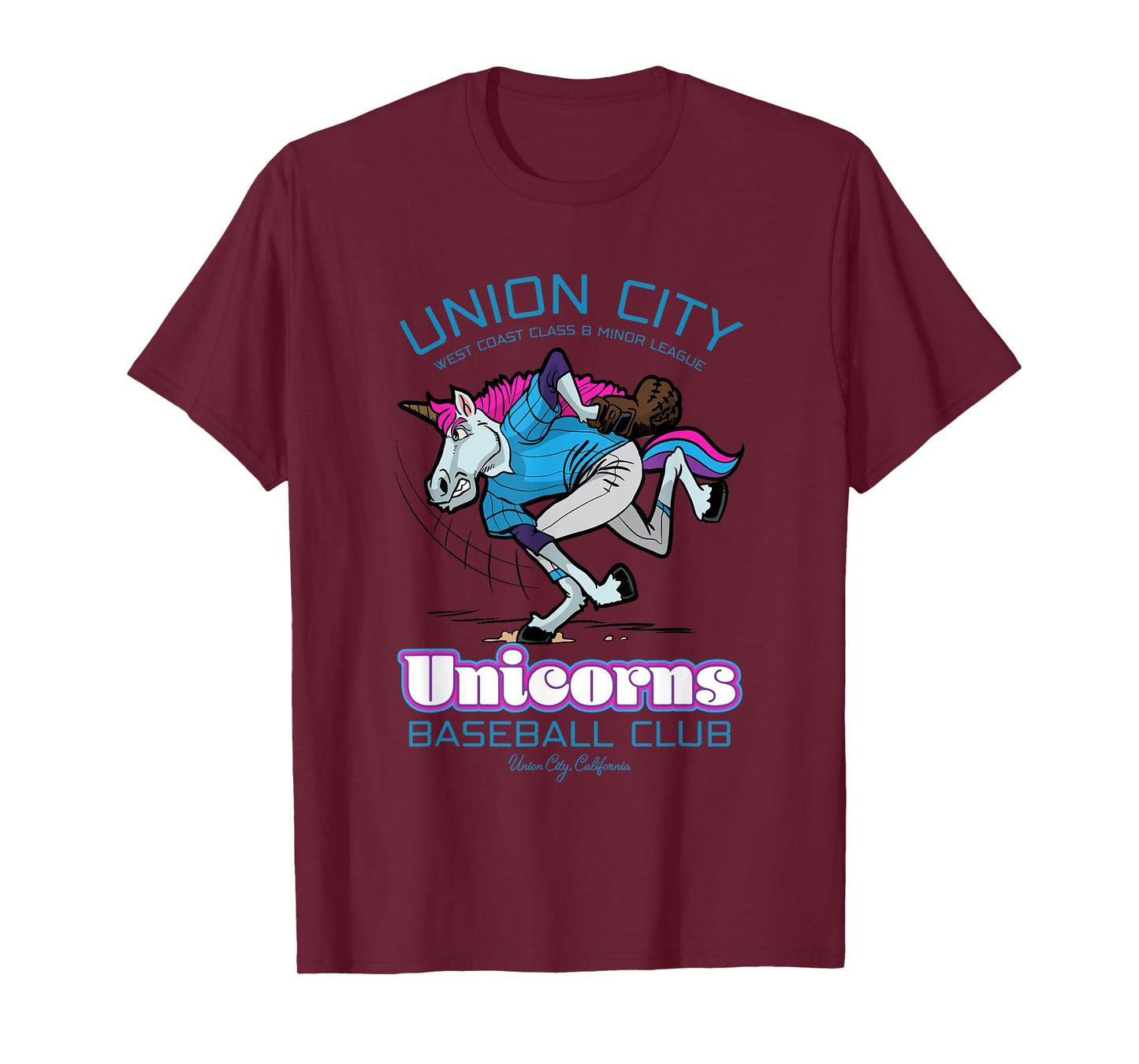 Union City Unicorns Retro Minor League Baseball Unicorn T-Shirt