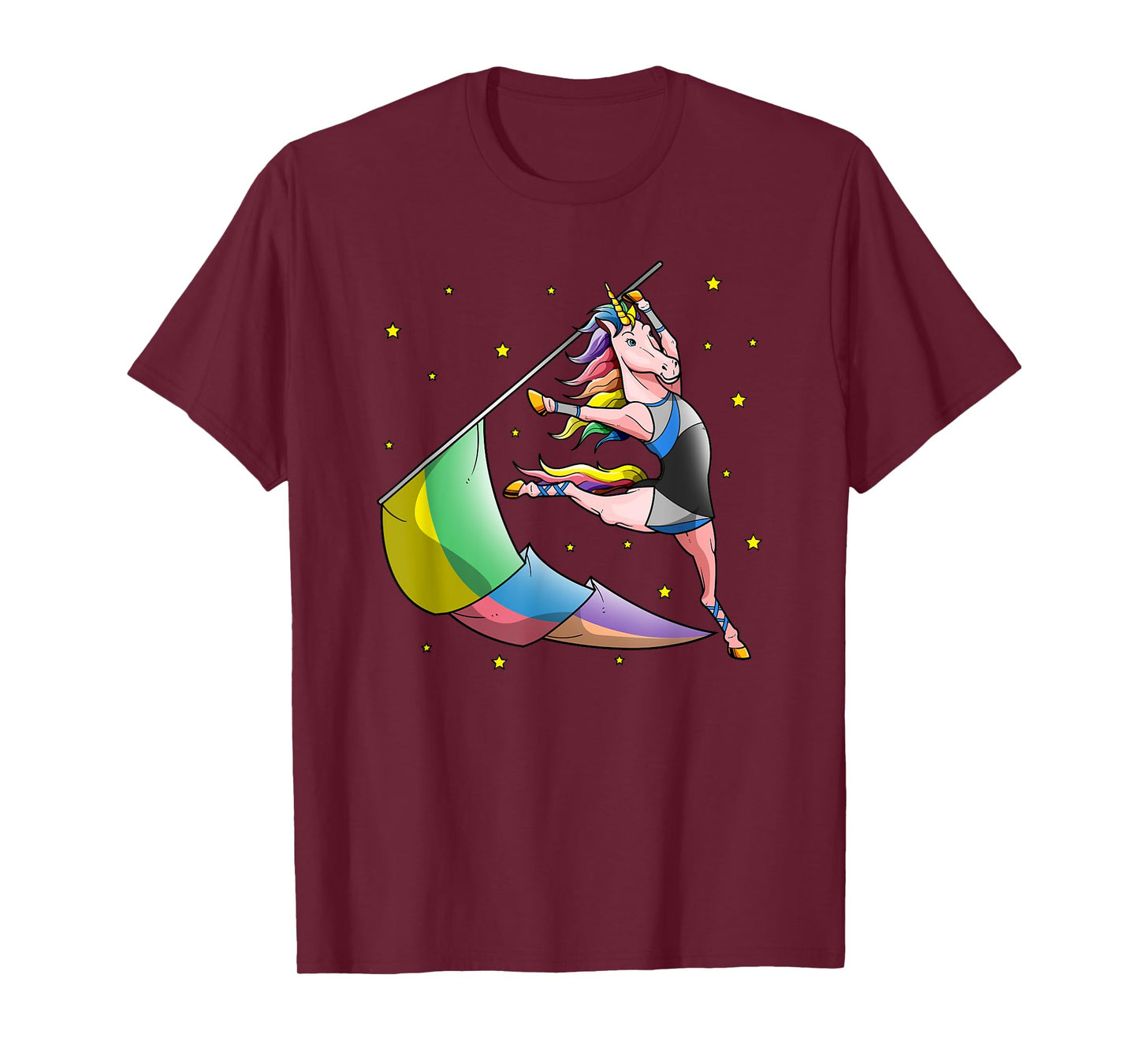 Color Guard Unicorn Winter Guard Flag Tossing Gifts Girls T-Shirt