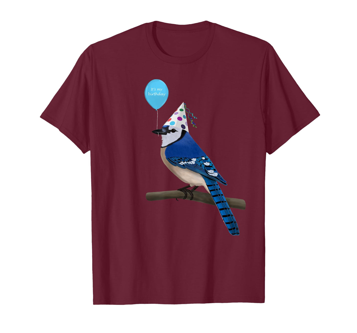 Bird Motif Blue Cow Bird Animal Drawing Birthday T-Shirt