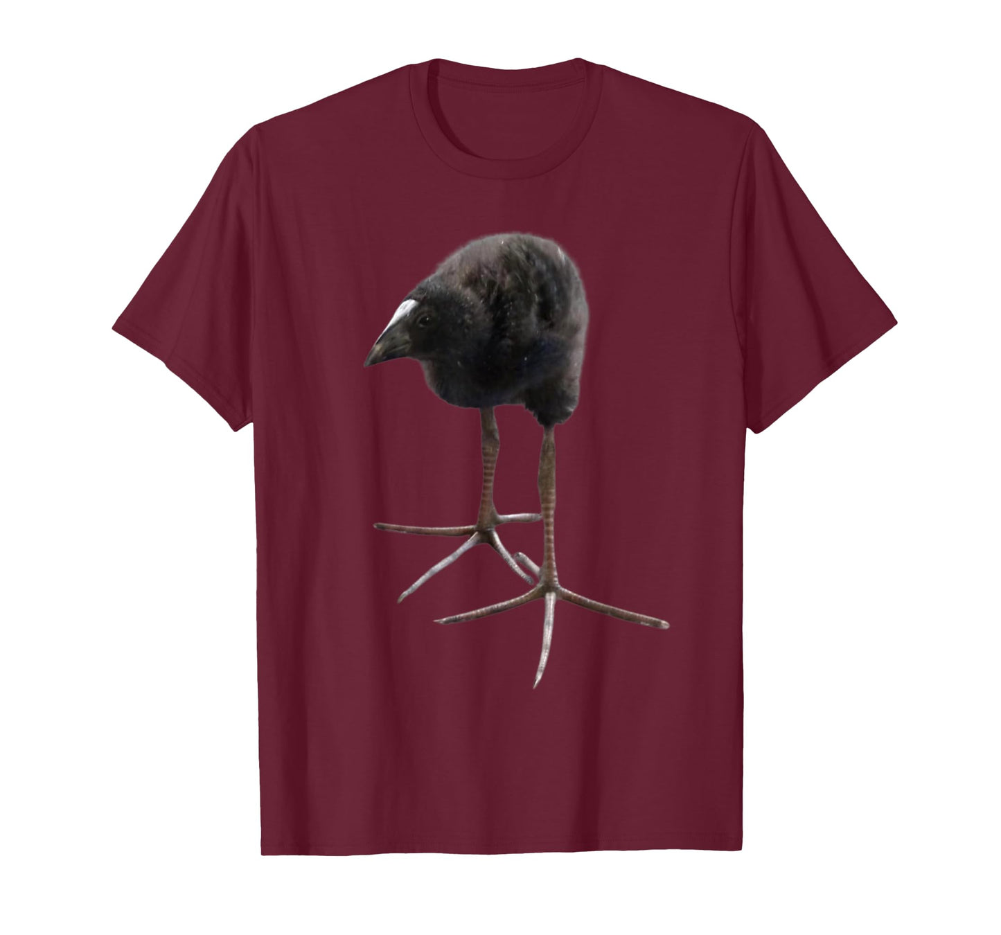 Pukeko Meme Black Unisex T-Shirt, Small, Short Sleeve, Modern Classic, All Seasons, Collarless, Bird Pattern, Pull On, 1 Count, 0 Pockets, Lightweight