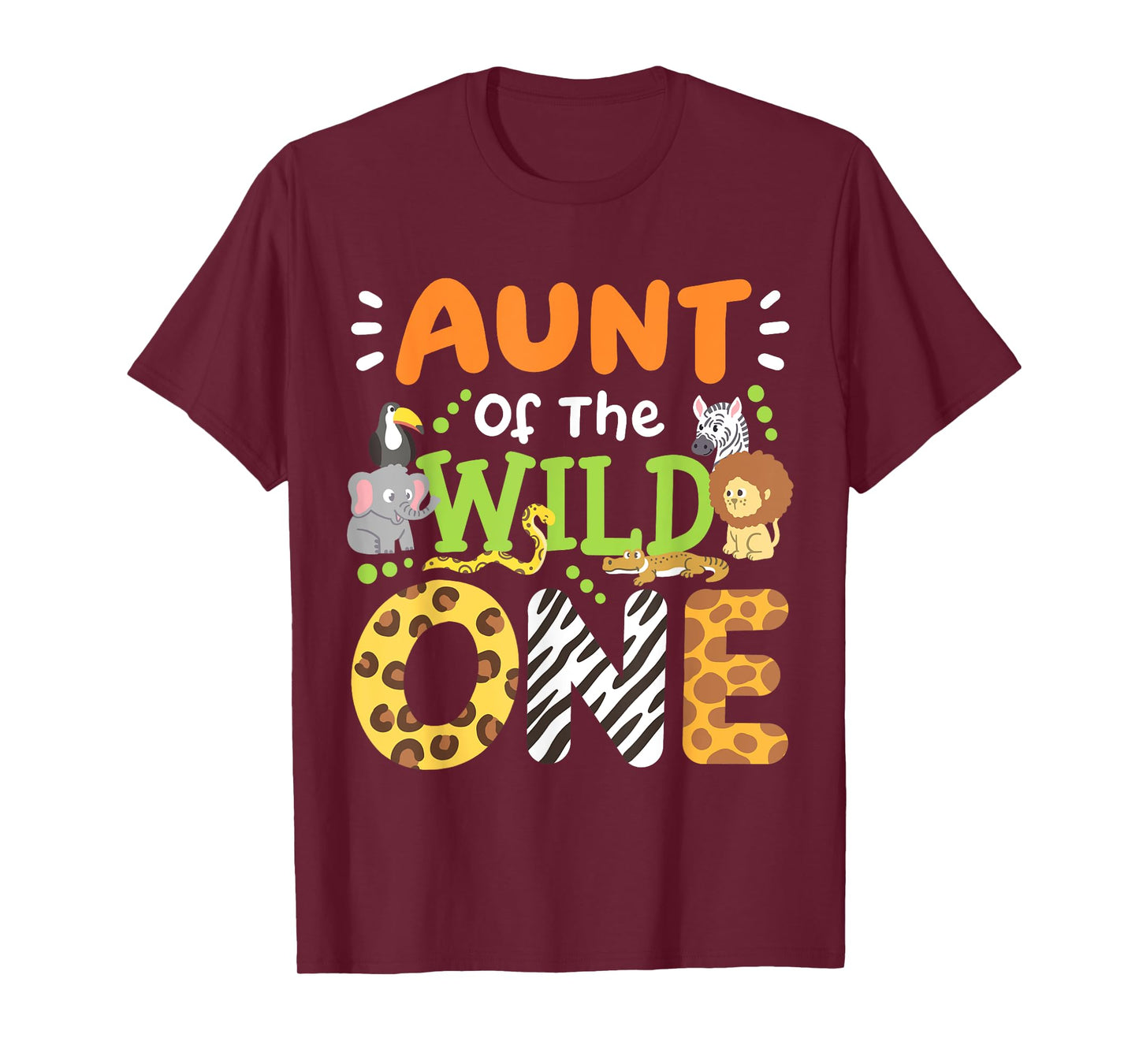 Aunt Of The Wild One Kids Boys Safari Zoo Birthday Family T-Shirt