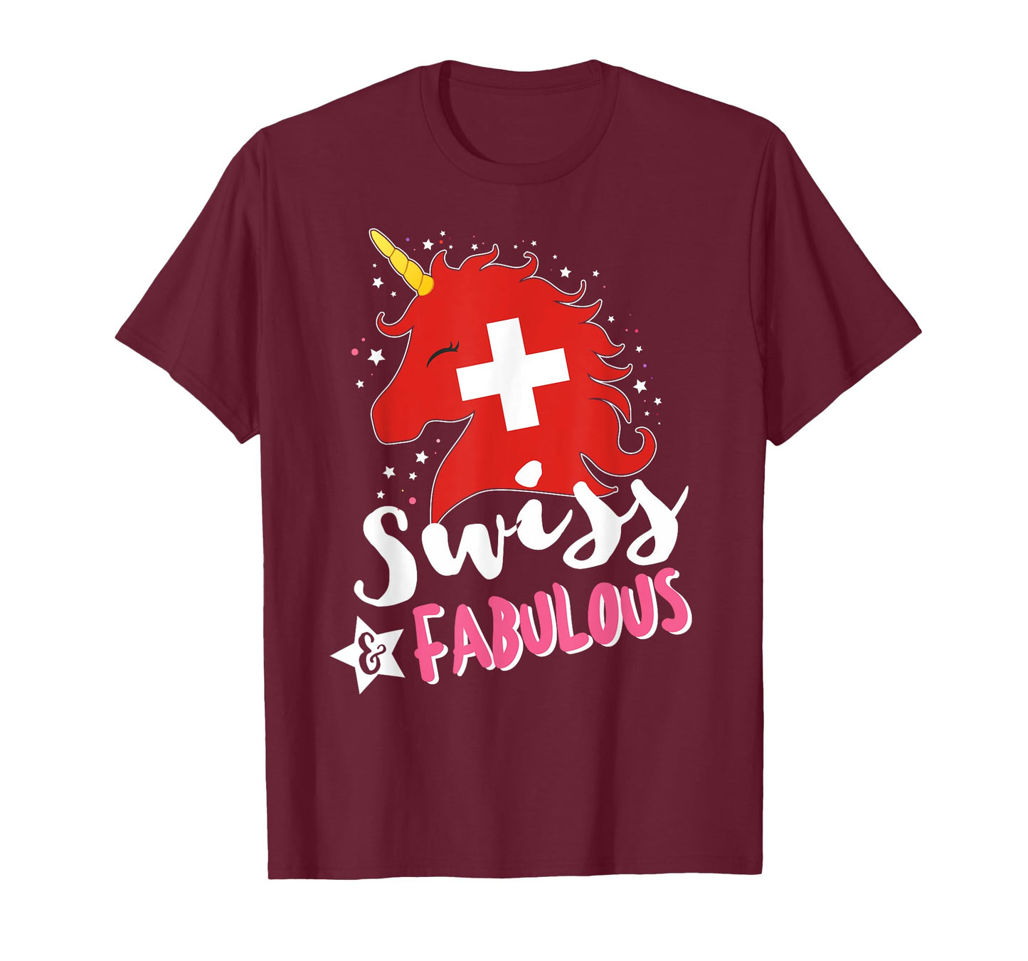 Swiss Unicorn Switzerland Flag T-Shirt