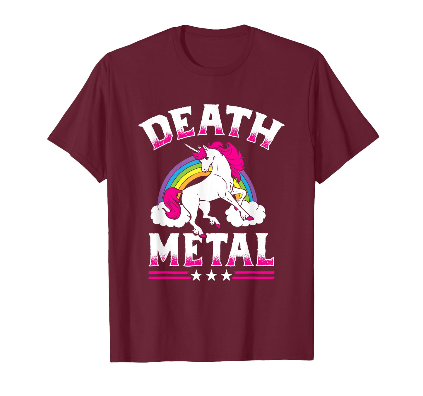 Death Metal Rainbow and Unicorn Heavy Rock Music Lover Gift T-Shirt
