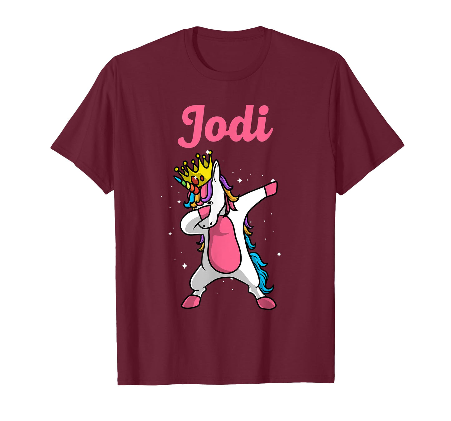 JODI Gift Name Personalized Birthday Dabbing Unicorn Queen T-Shirt