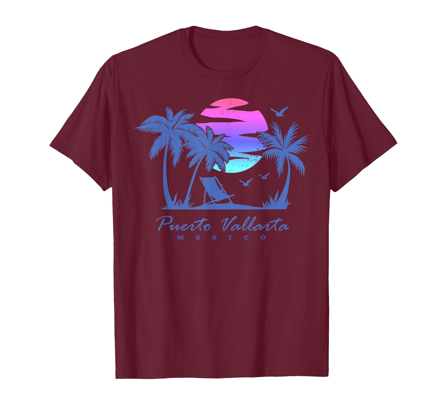 PUERTO VALLARTA Mexico Beach Vacation Retro Vintage Sunset Men Women Girls Kids T-Shirt