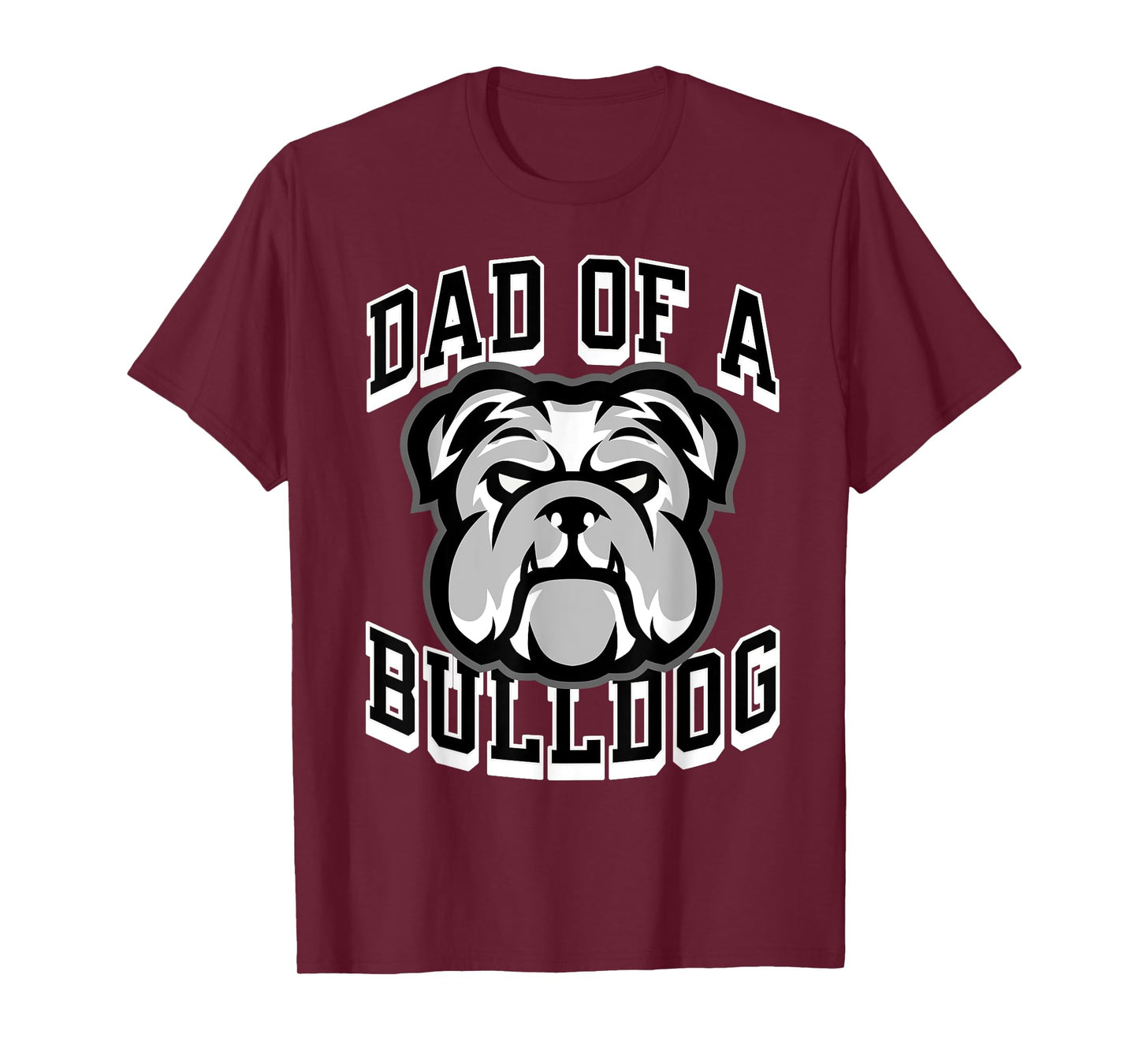 Dad of a Bulldog Football Game Day Print Dad Black Bulldogs T-Shirt