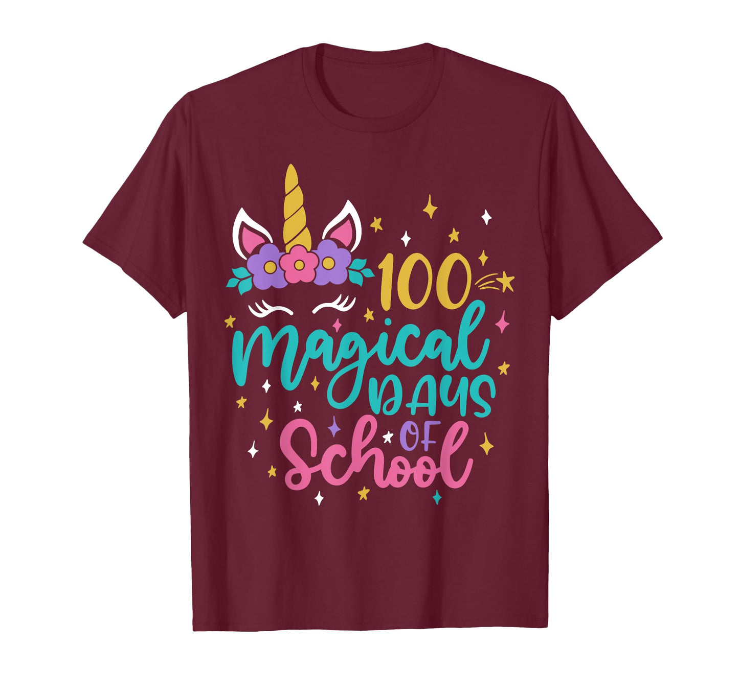 100th Day of School Unicorn 100 Magical Days Teacher Girls T-Shirt