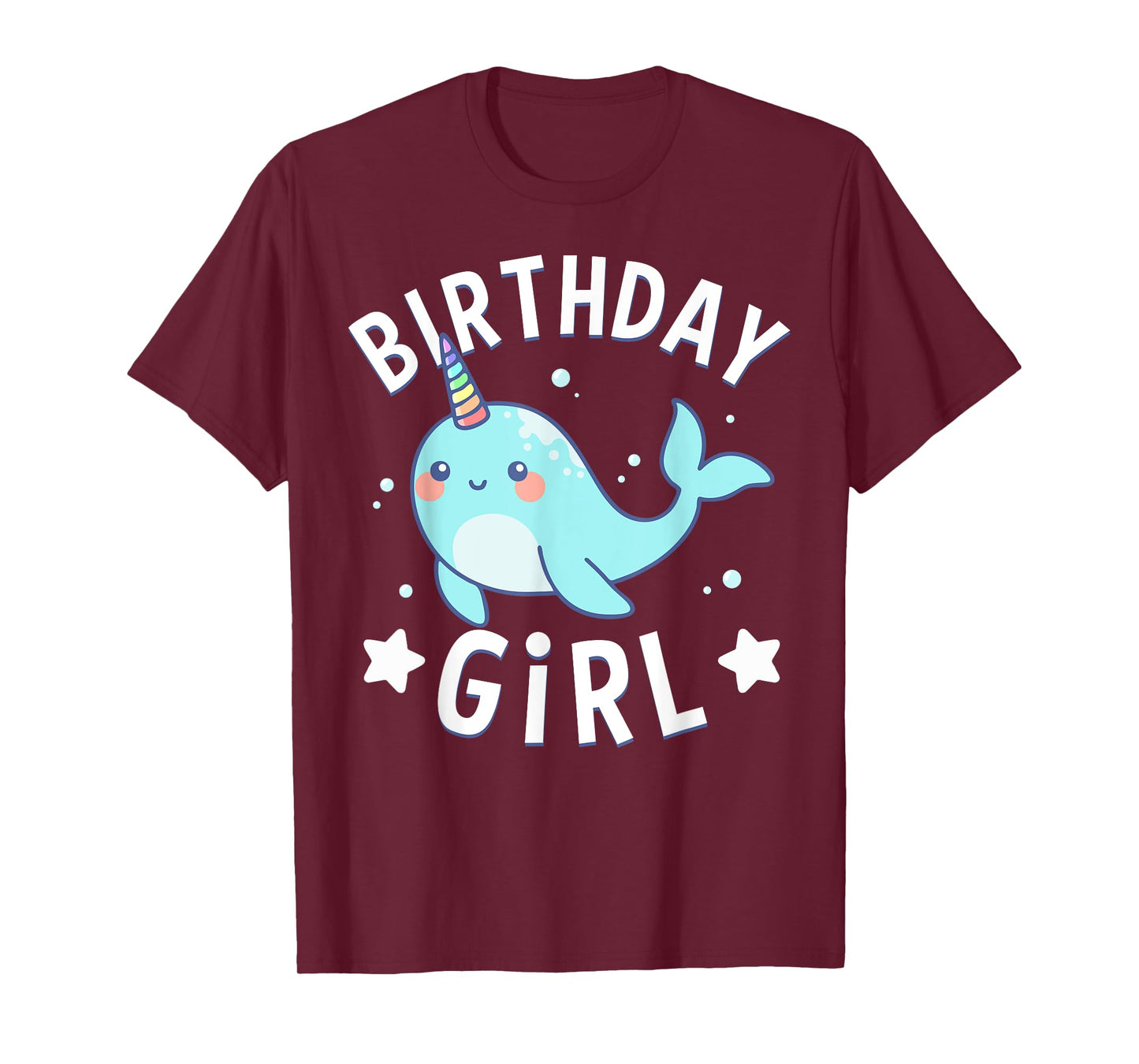 Birthday For Girl Party Cute Narwhal Sea Unicorn T-Shirt