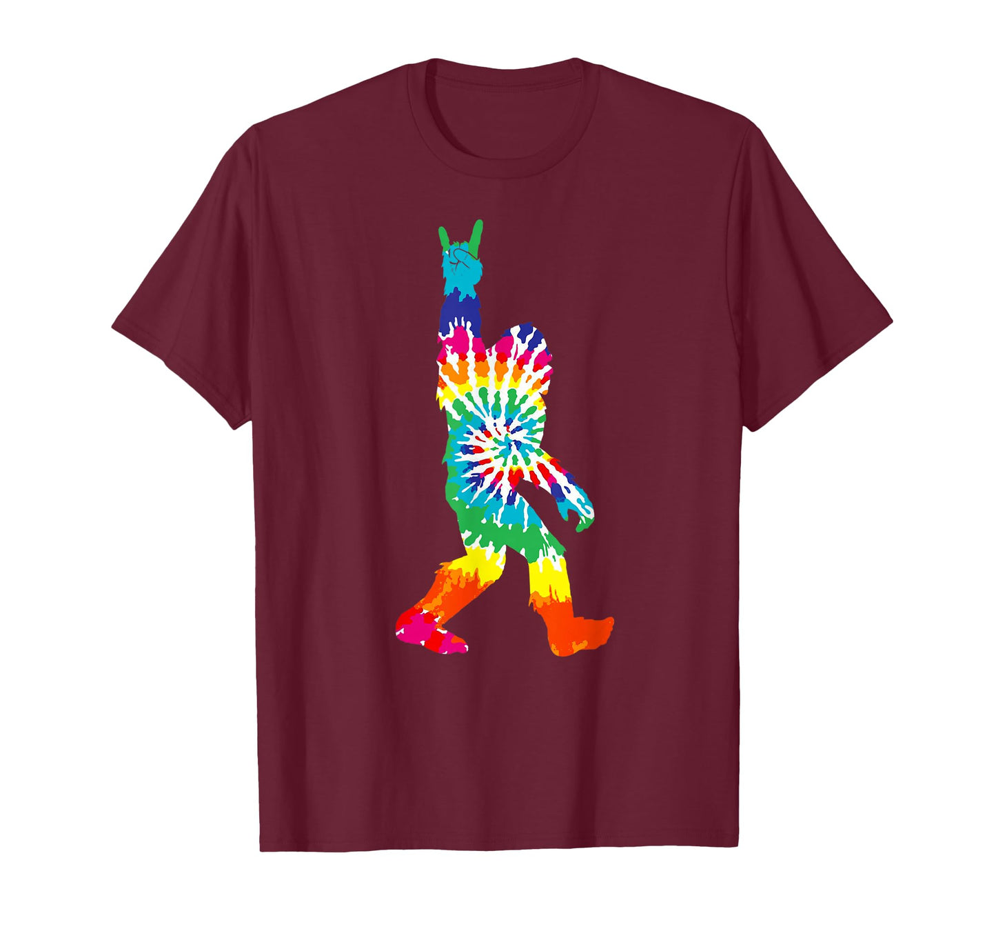 Funny Bigfoot Rock and Roll Tie Dye Shirt Sasquatch Believer T-Shirt