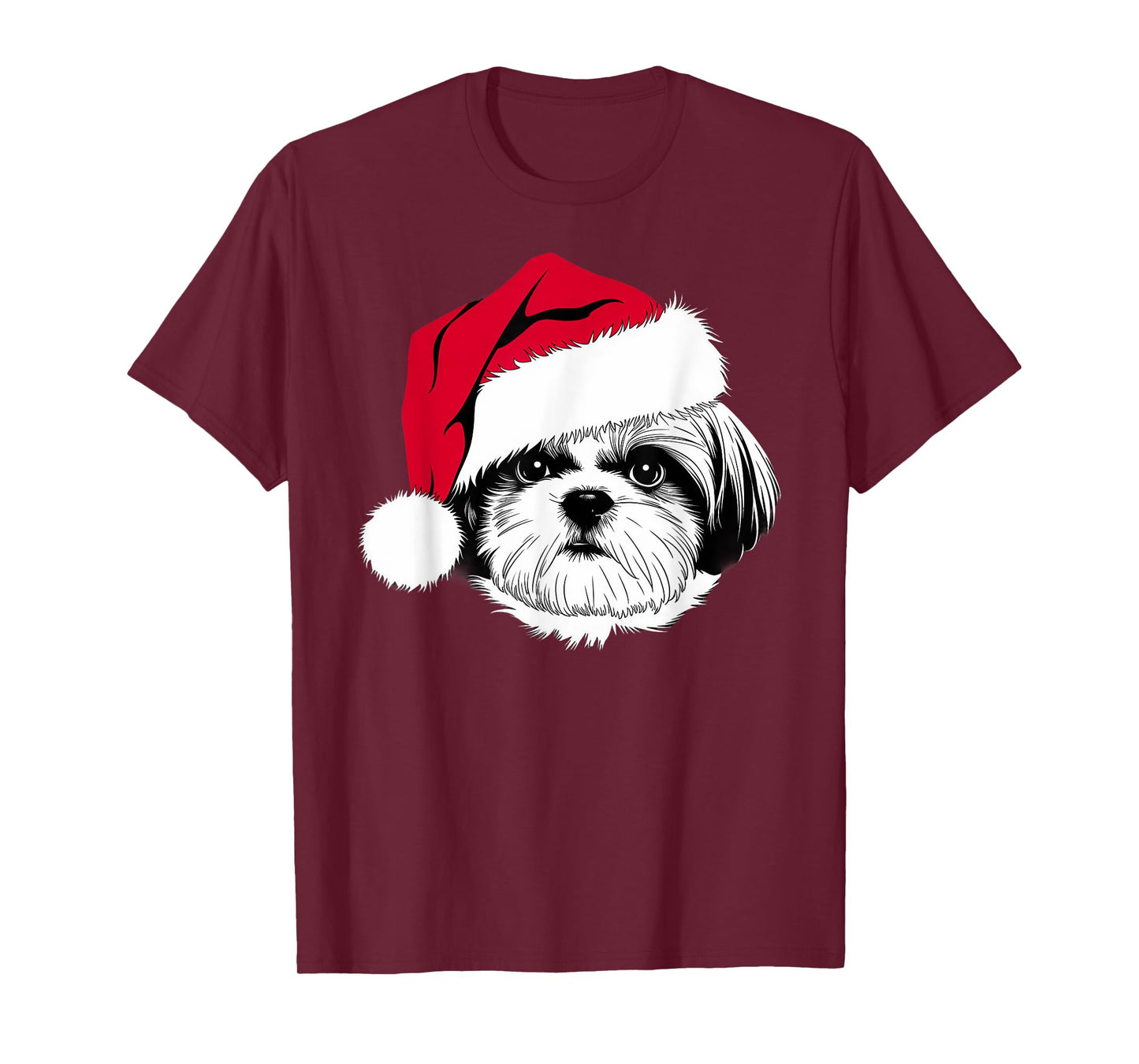 Joyful Shih Tzu Santa Dog on Shih Tzu Christmas Men Women Kids T-Shirt