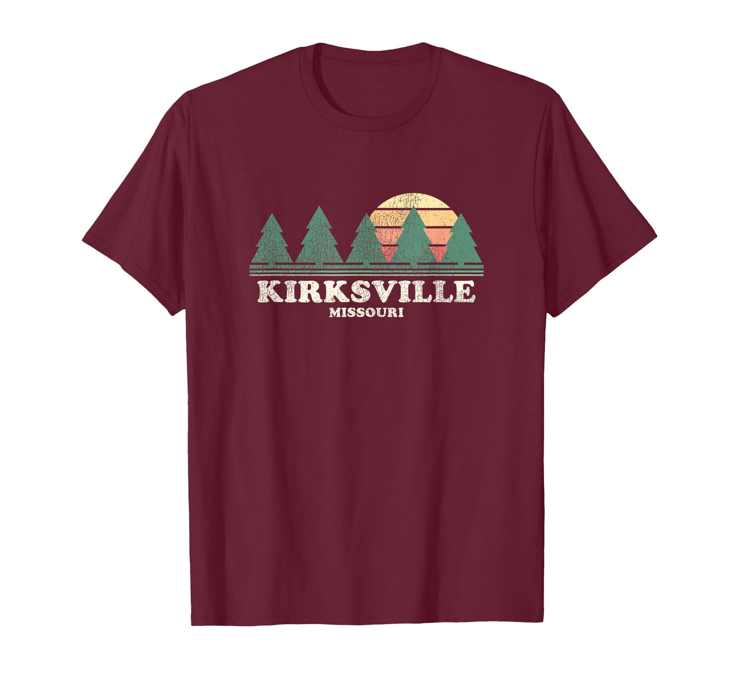 Kirksville MO Vintage Throwback Tee Retro 70s Design T-Shirt