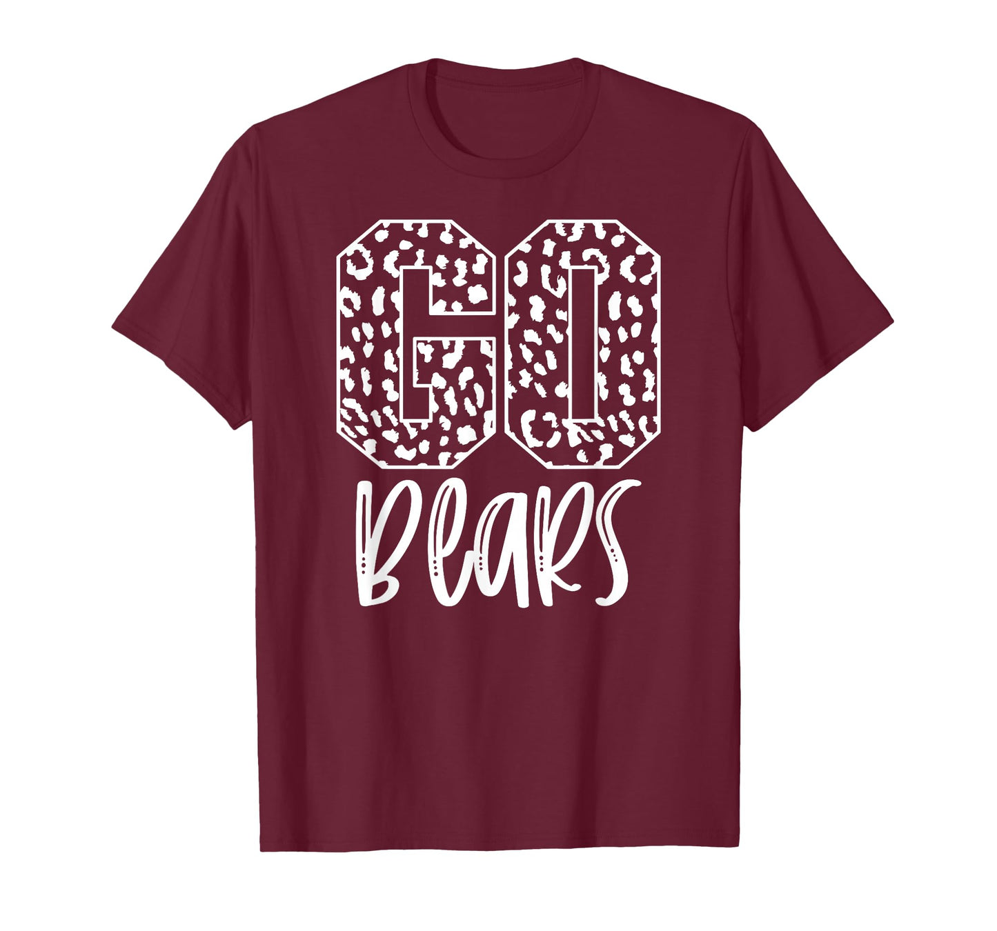 Bears Team Mascot School Spirit Game Night Leopard Print T-Shirt