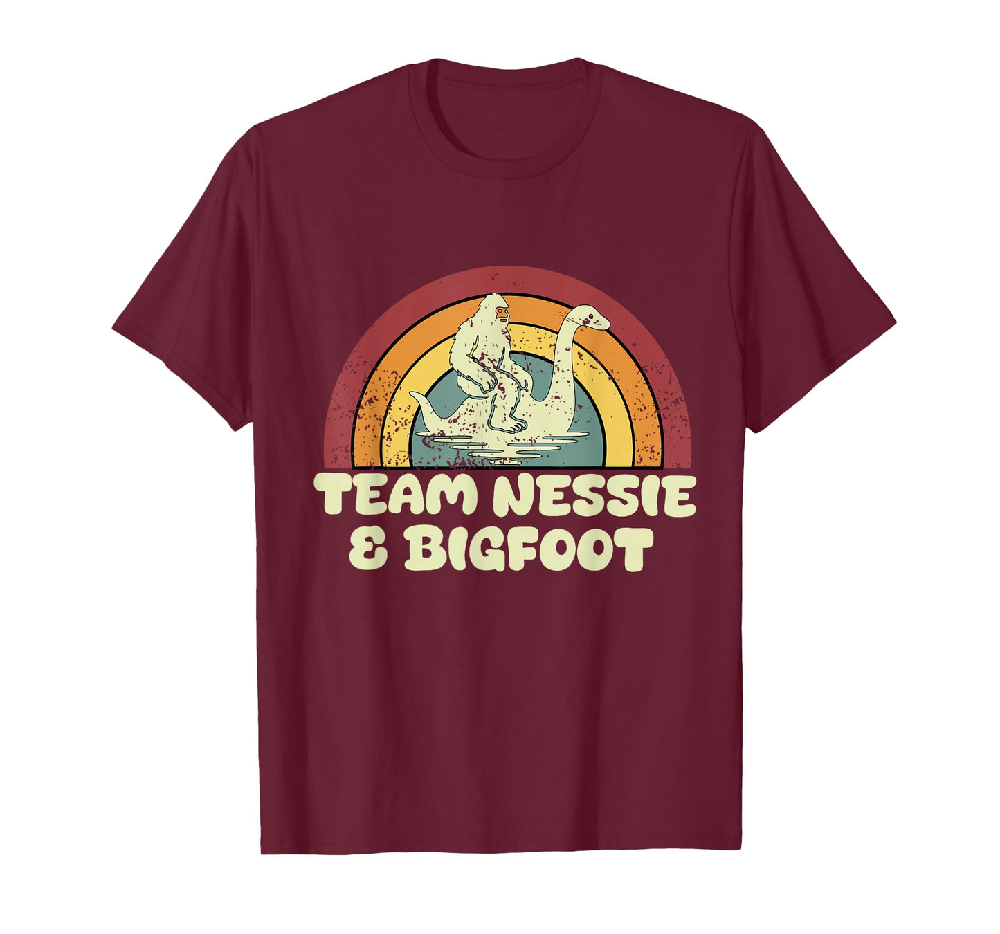 Team Nessie and Bigfoot Lochness Monster Sasquatch Lover T-Shirt