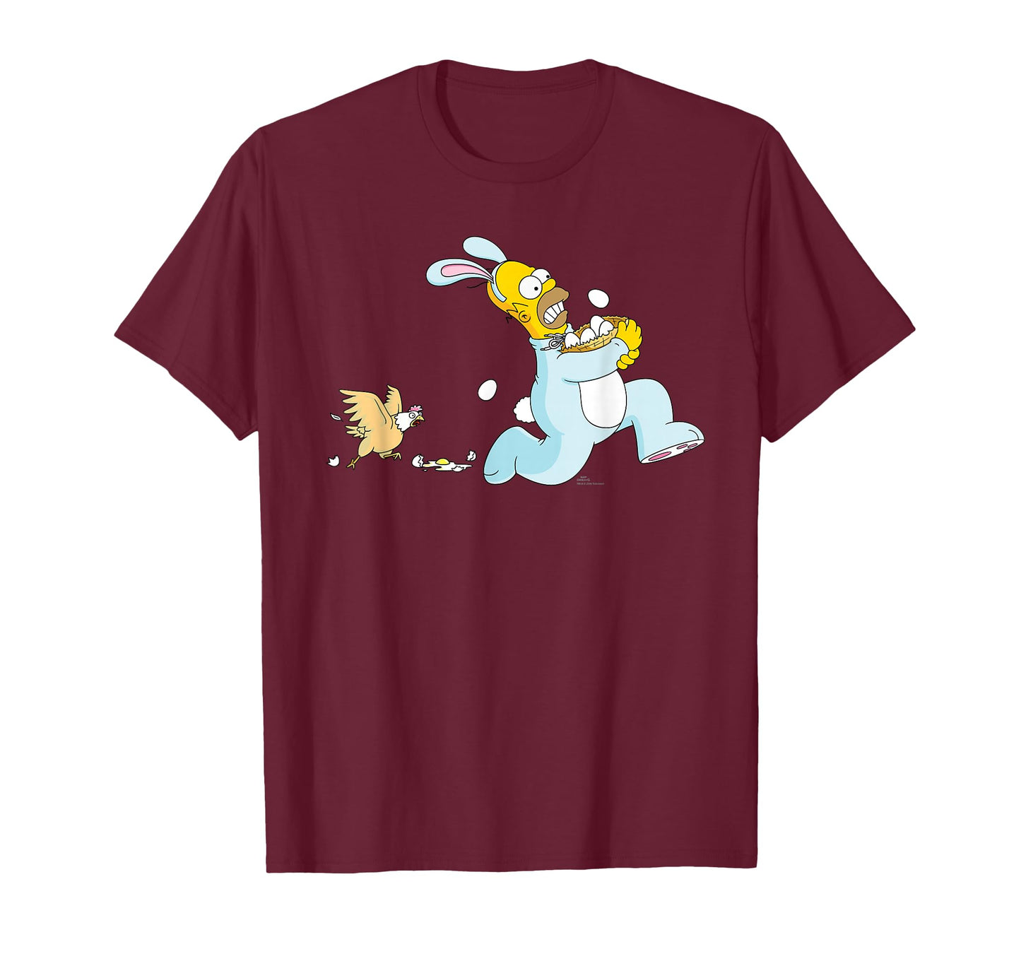 The Simpsons Homer Simpson Easter Bunny & Eggs Chicken Chase T-Shirt