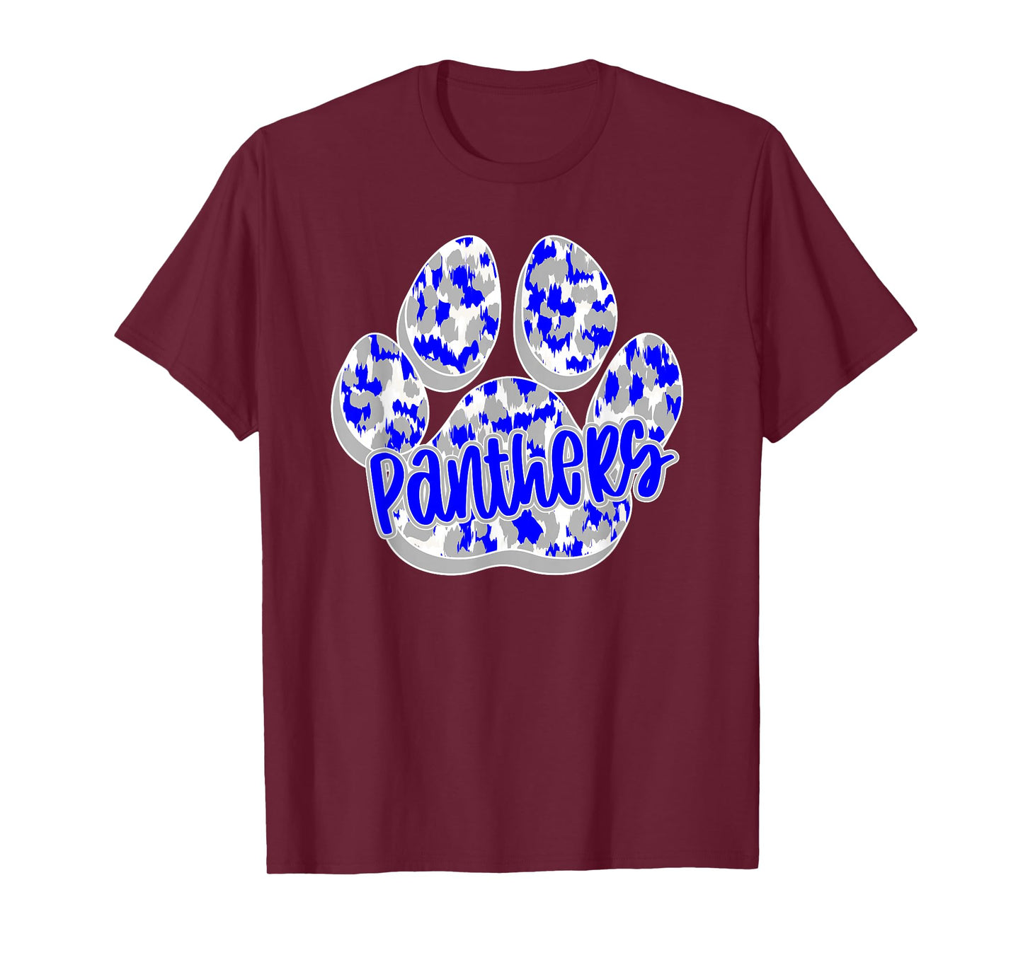 Panthers Paw Print Blue Panther Pride School Spirit Panthers T-Shirt