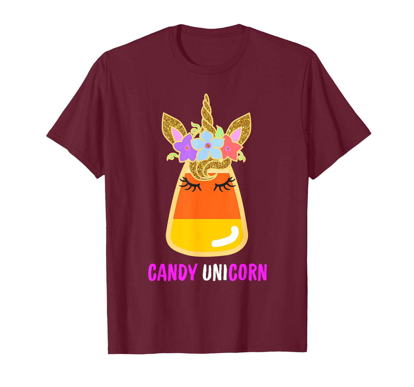 Unicorn Candy Corn Halloween Trick Or Treat Party Girl Gifts T-Shirt