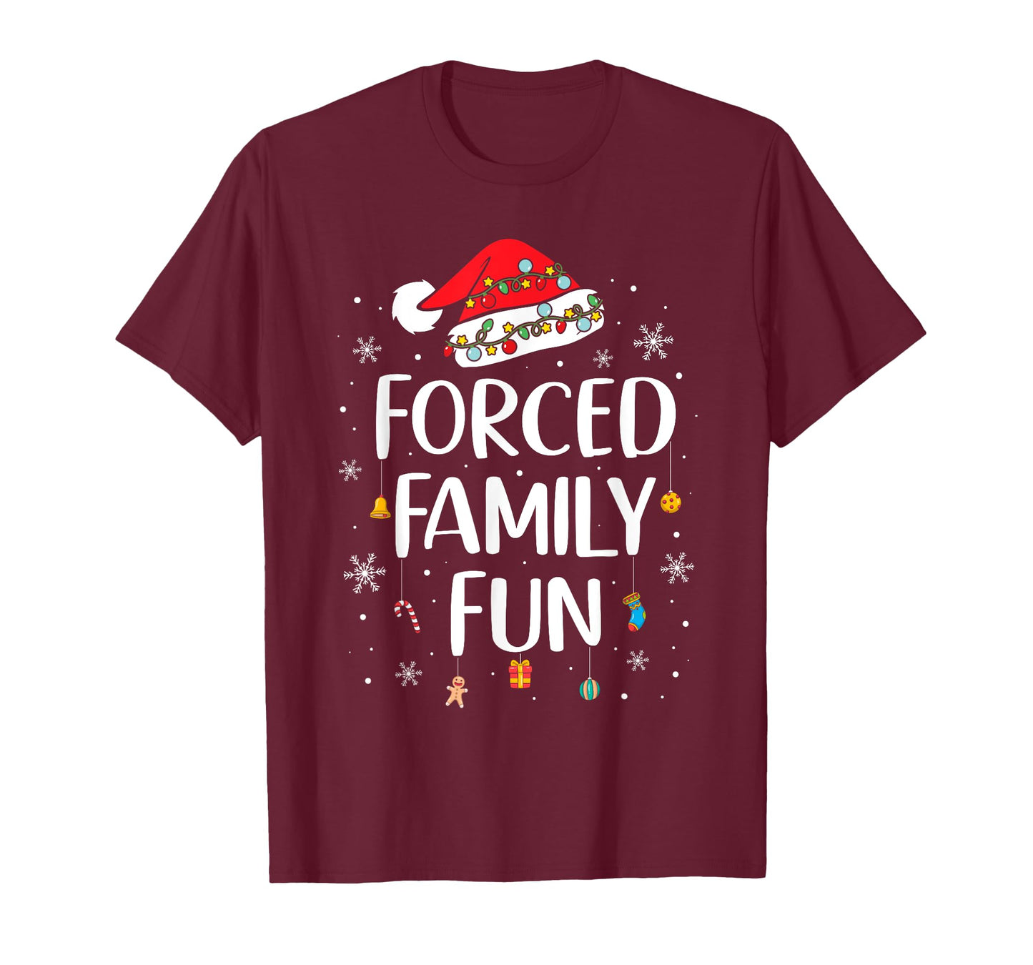 Forced Family Funny Sarcastic Christmas Xmas Pajama T-Shirt