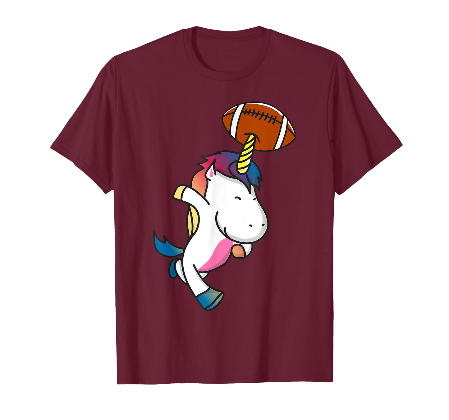 Unicorn Playing Football Sports Funny Unicorn Football T-Shirt