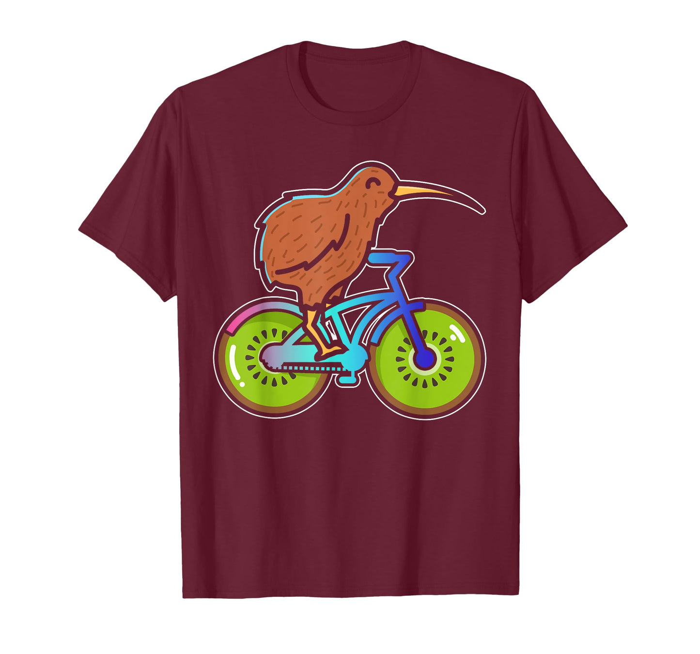 Cycle New Zealand Funny Kiwi on a Bicycle Design Idea design T-Shirt