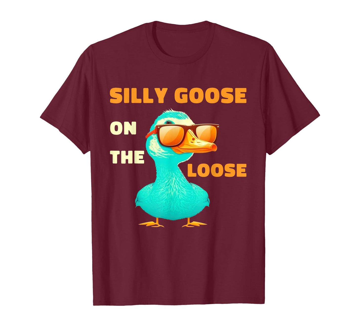 Silly Goose On The Loose Funny Cute Bird Lover Boys Girls T-Shirt