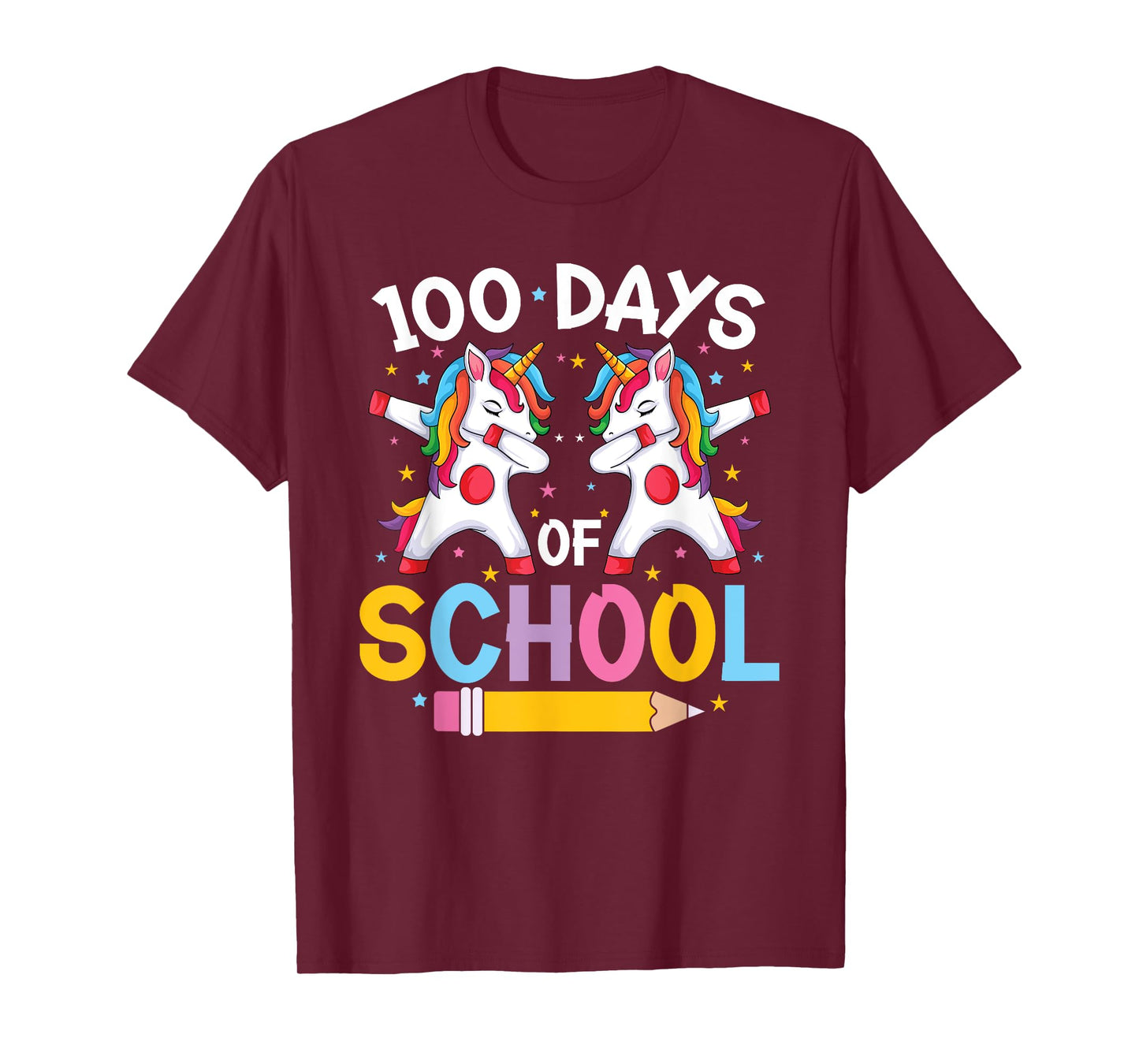 Happy 100th Day Teacher & Girls - 100 Days Of School Unicorn T-Shirt