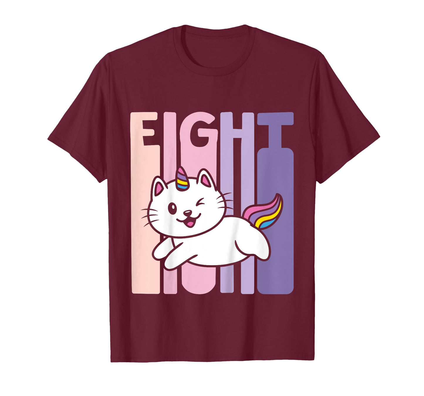 8 Year Old Cute Caticorn Cat Unicorn Birthday Girl B-day T-Shirt