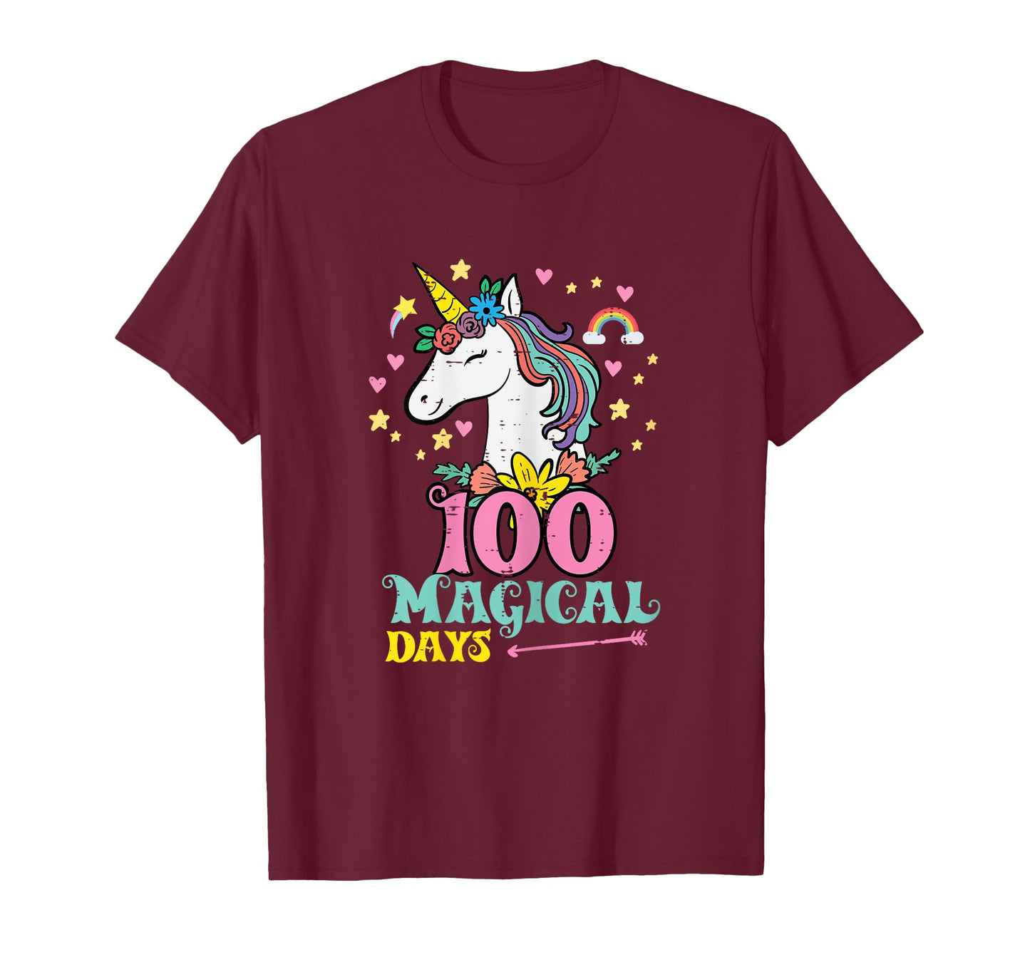 100 Days Unicorn 100th Day School Teacher Women Girls Kids T-Shirt
