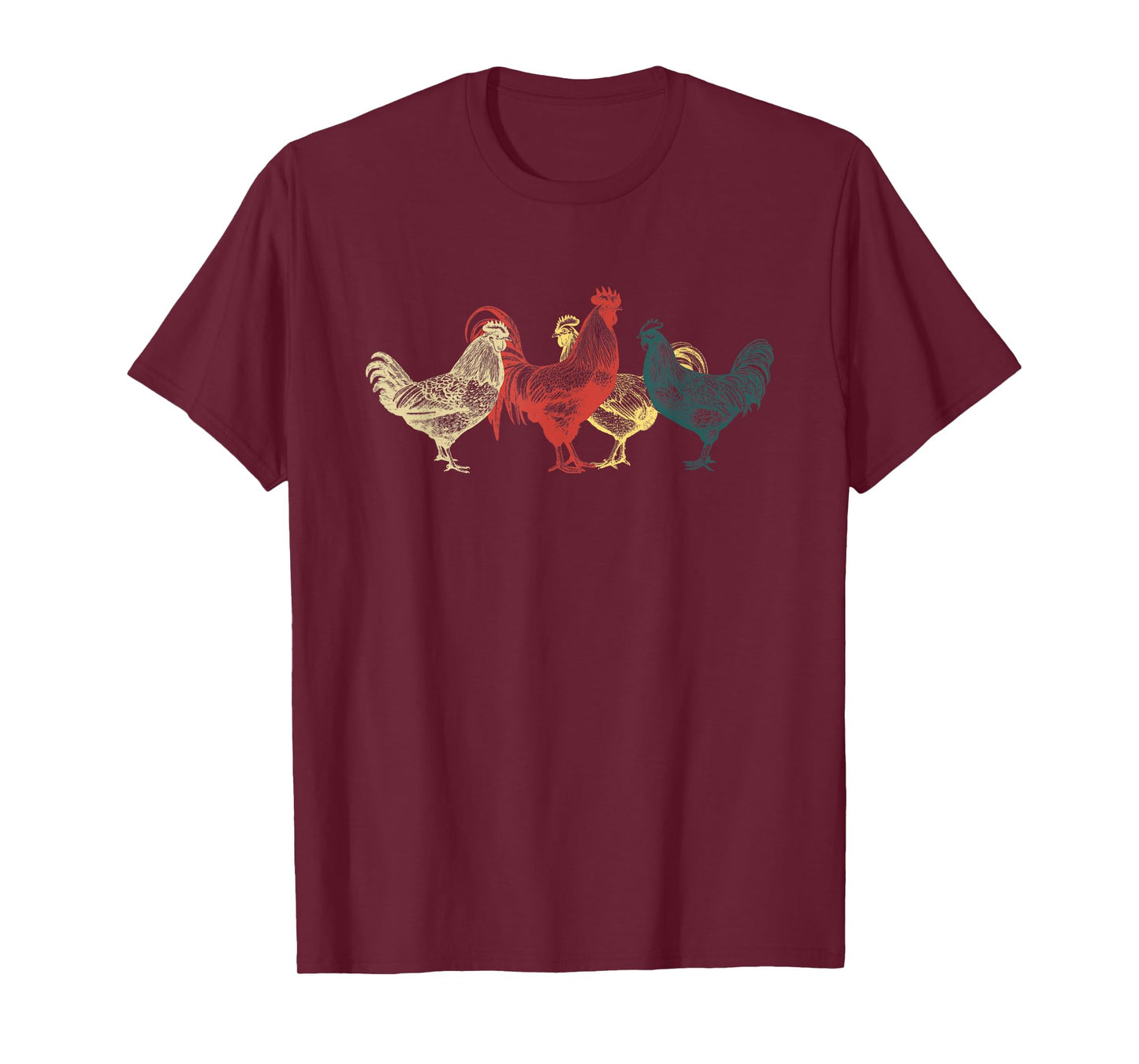 Chicken Group With Rooster Agriculture Farmer Funny Chickens T-Shirt