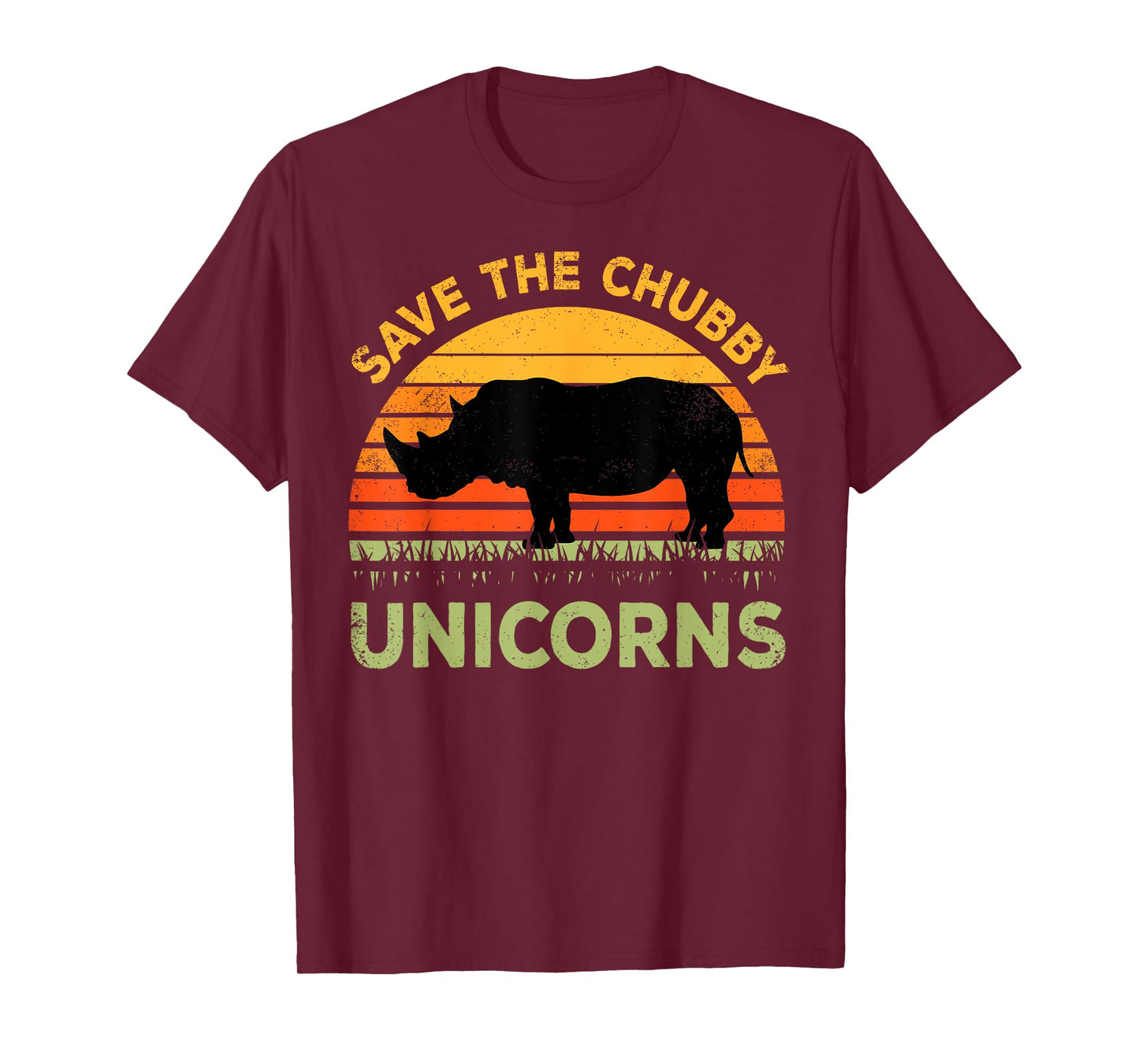 Save The Chubby Unicorns Rhino Rhinoceros African Animal T-Shirt