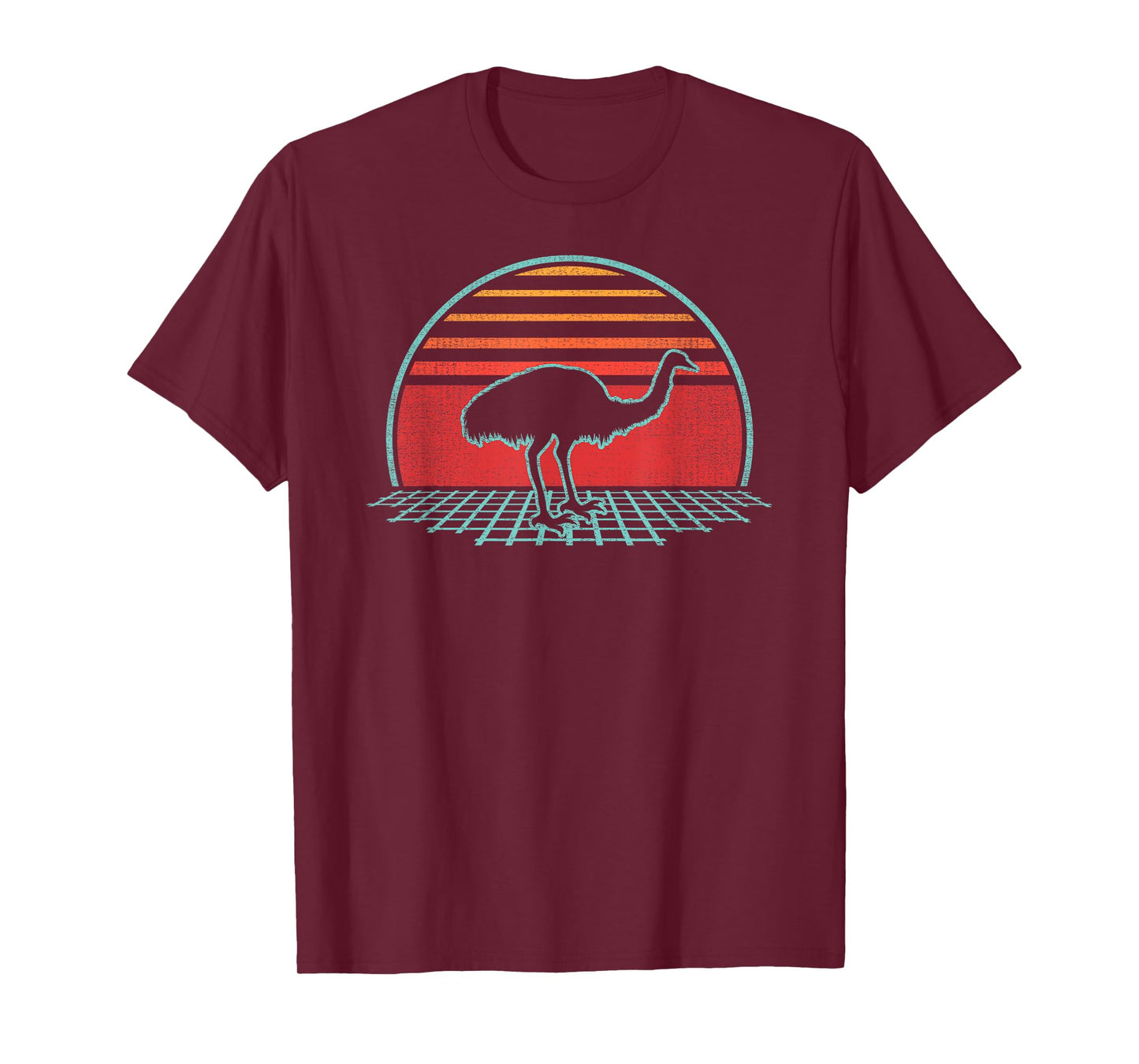 Emu Bird Rhea Retro Vintage 80s Style Gift T-Shirt