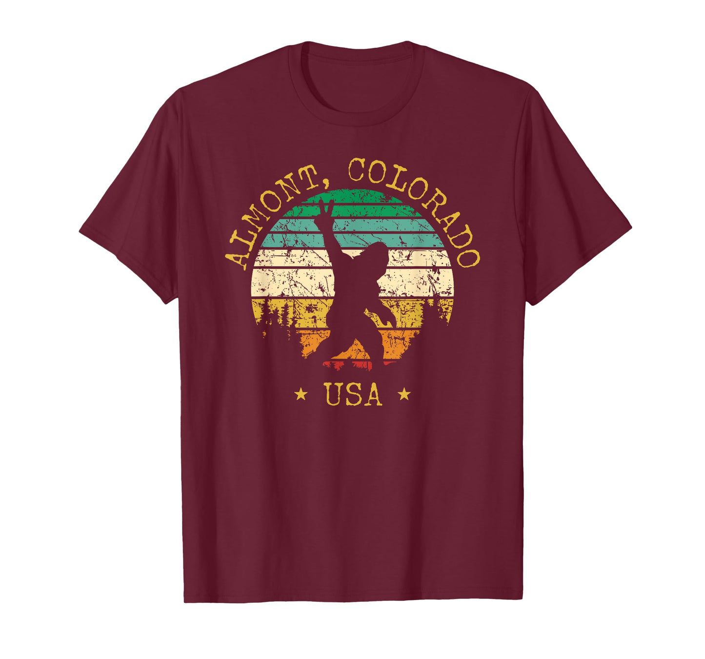 Almont Colorado USA Sasquatch Peace Sign Bigfoot Design T-Shirt