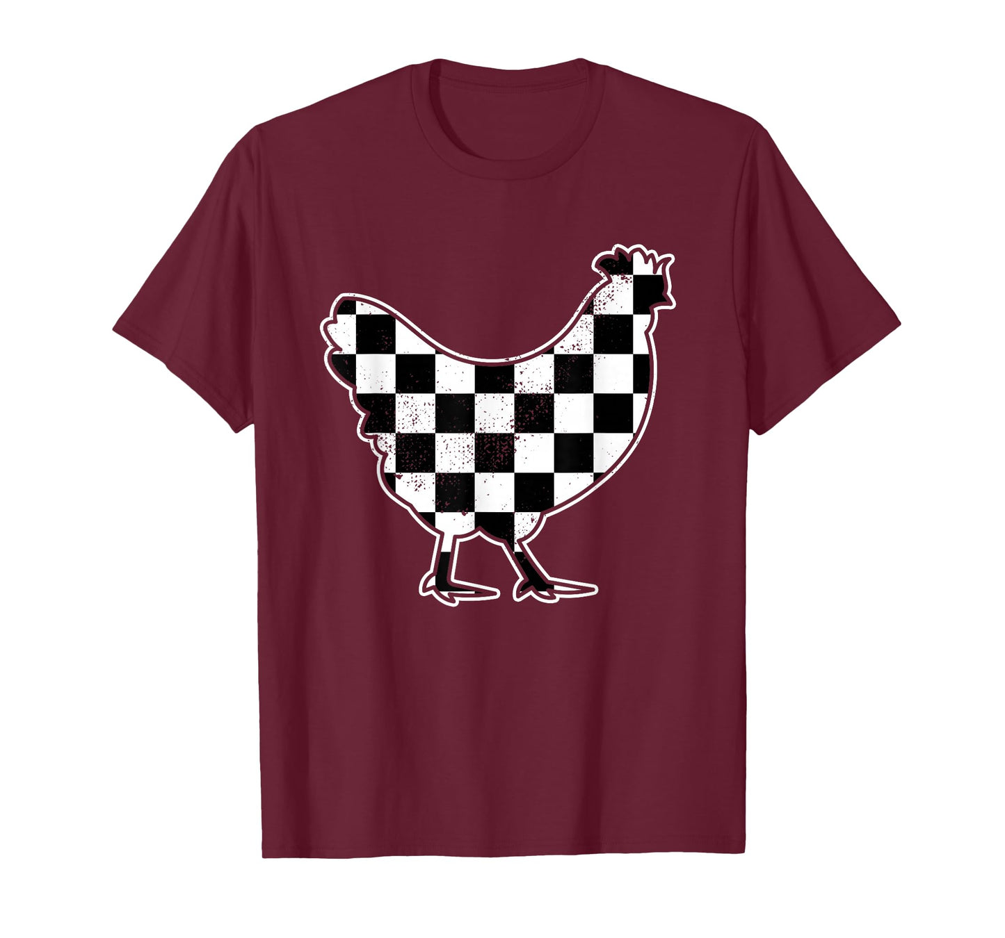 Checkered Chicken Farmer Chicken Race Car Boys Chicken T-Shirt