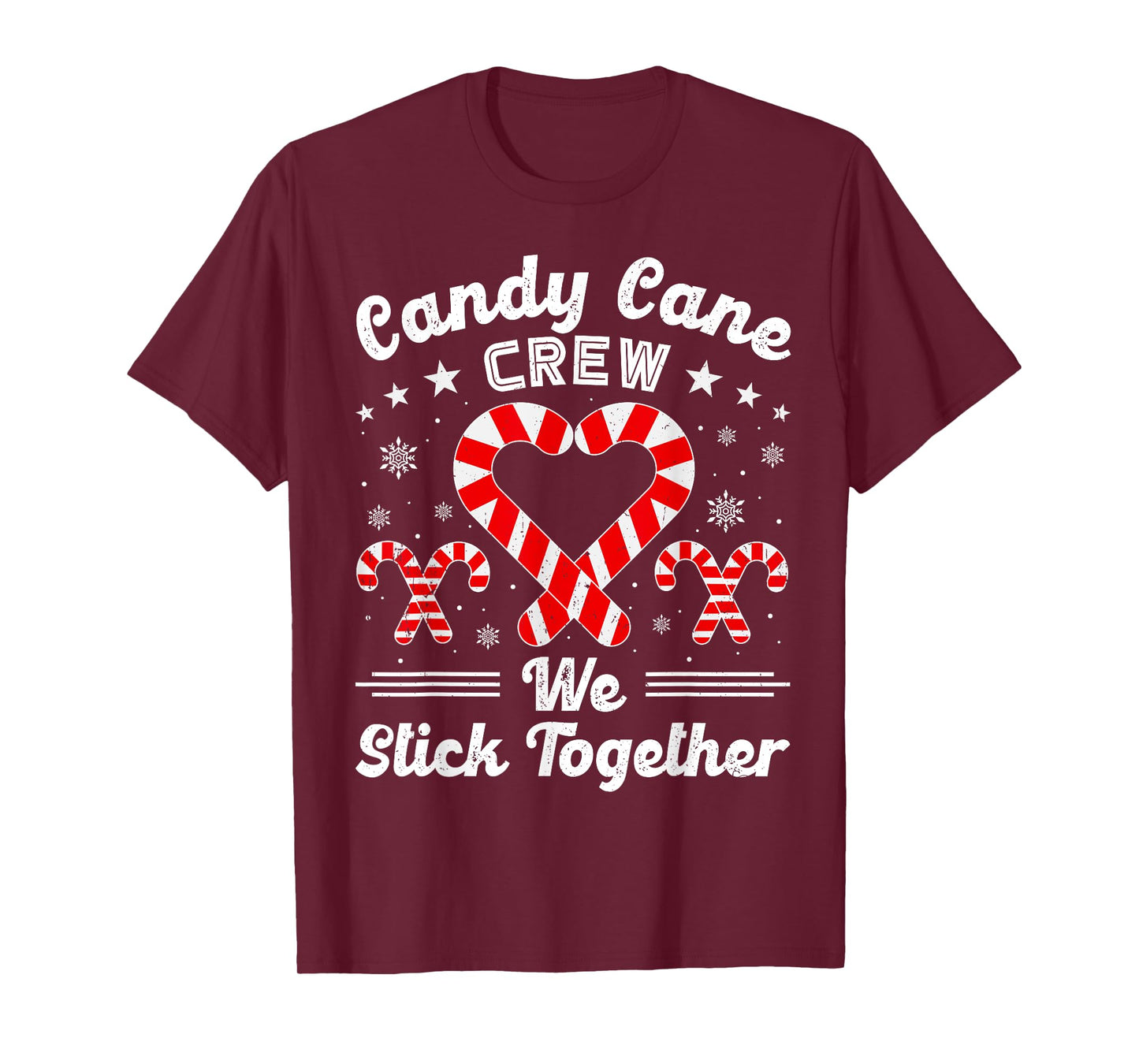 Christmas Candy Cane Heart Crew Family Matching Pajamas T-Shirt