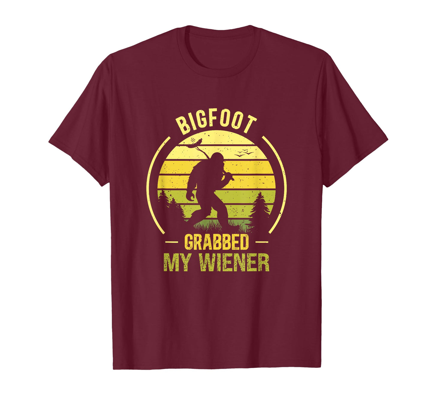 Bigfoot Grabbed My Wiener Funny BBQ Sasquatch T-Shirt