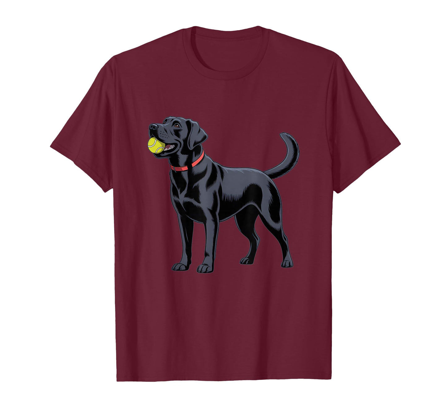 Black Labrador Retriever Black Lab Dog Fetch Tennis Ball T-Shirt