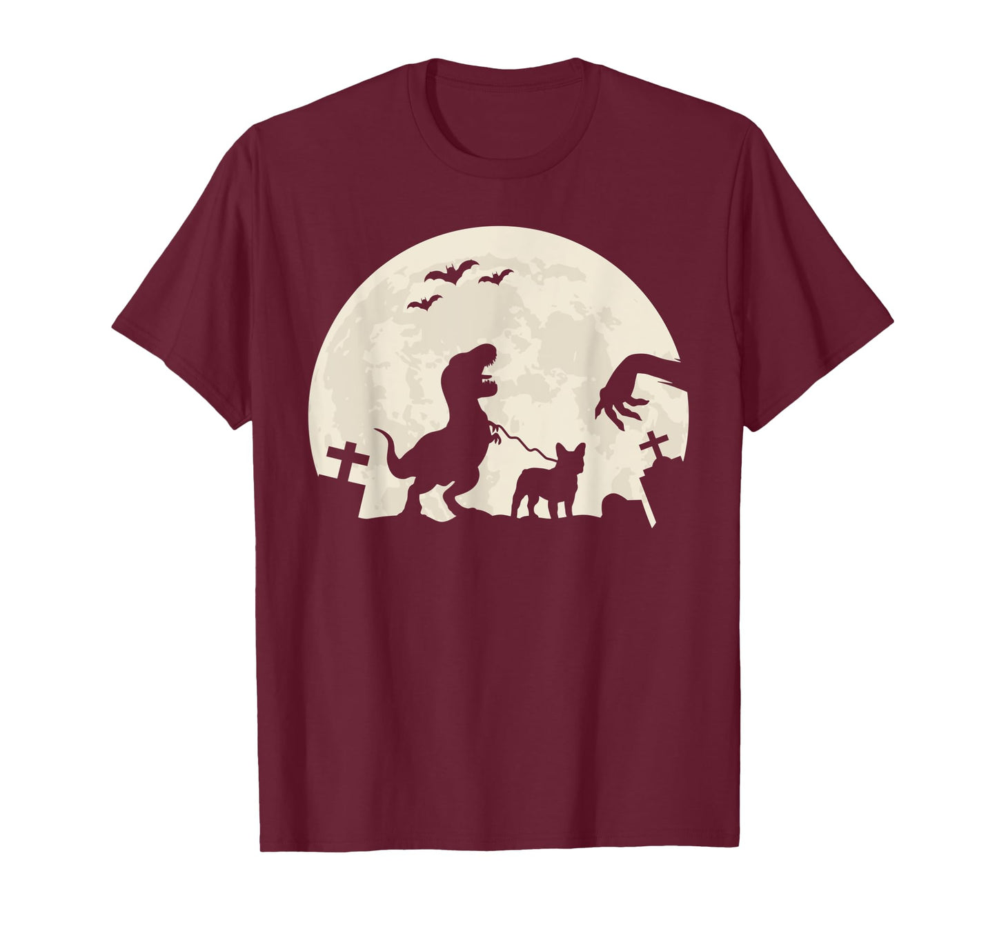 Halloween French Bulldog Dog Frenchie Dinosaur Costume Men Women Kids T-Shirt
