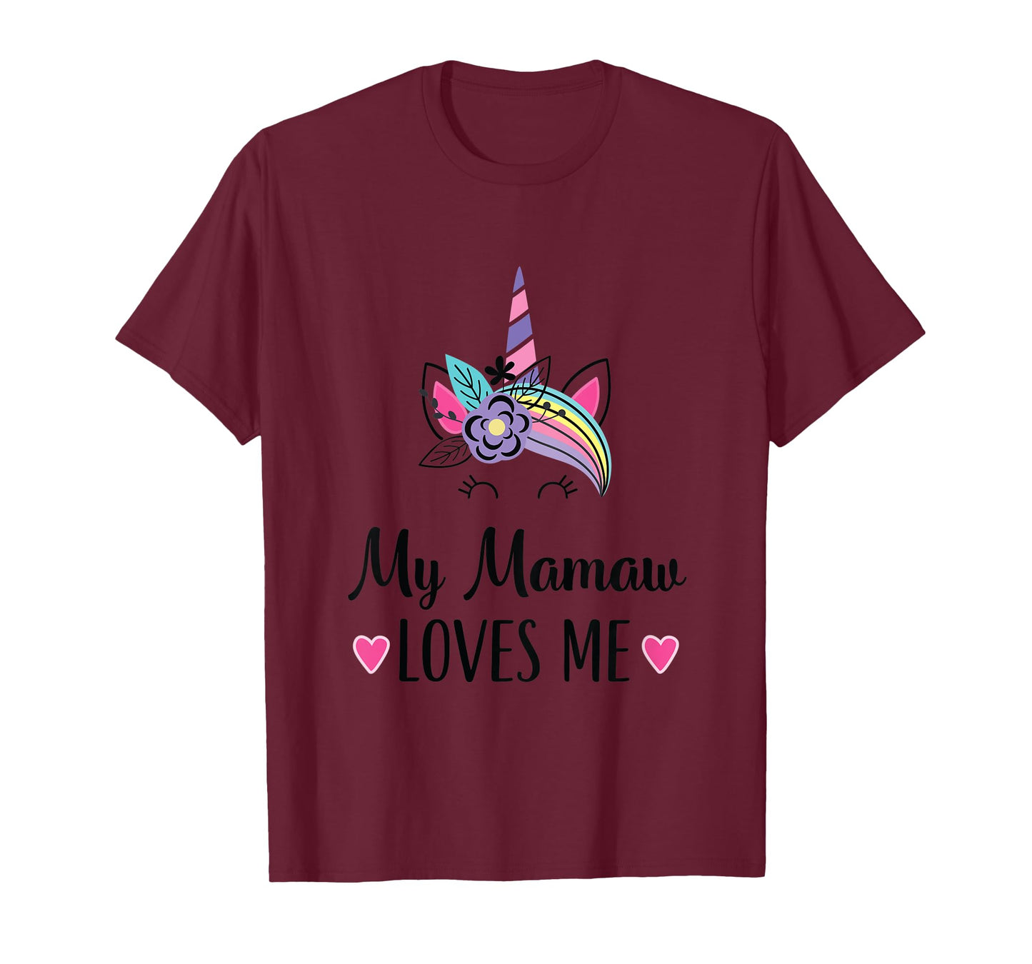 Kids My Mamaw Loves Me Granddaughter Unicorn T-Shirt