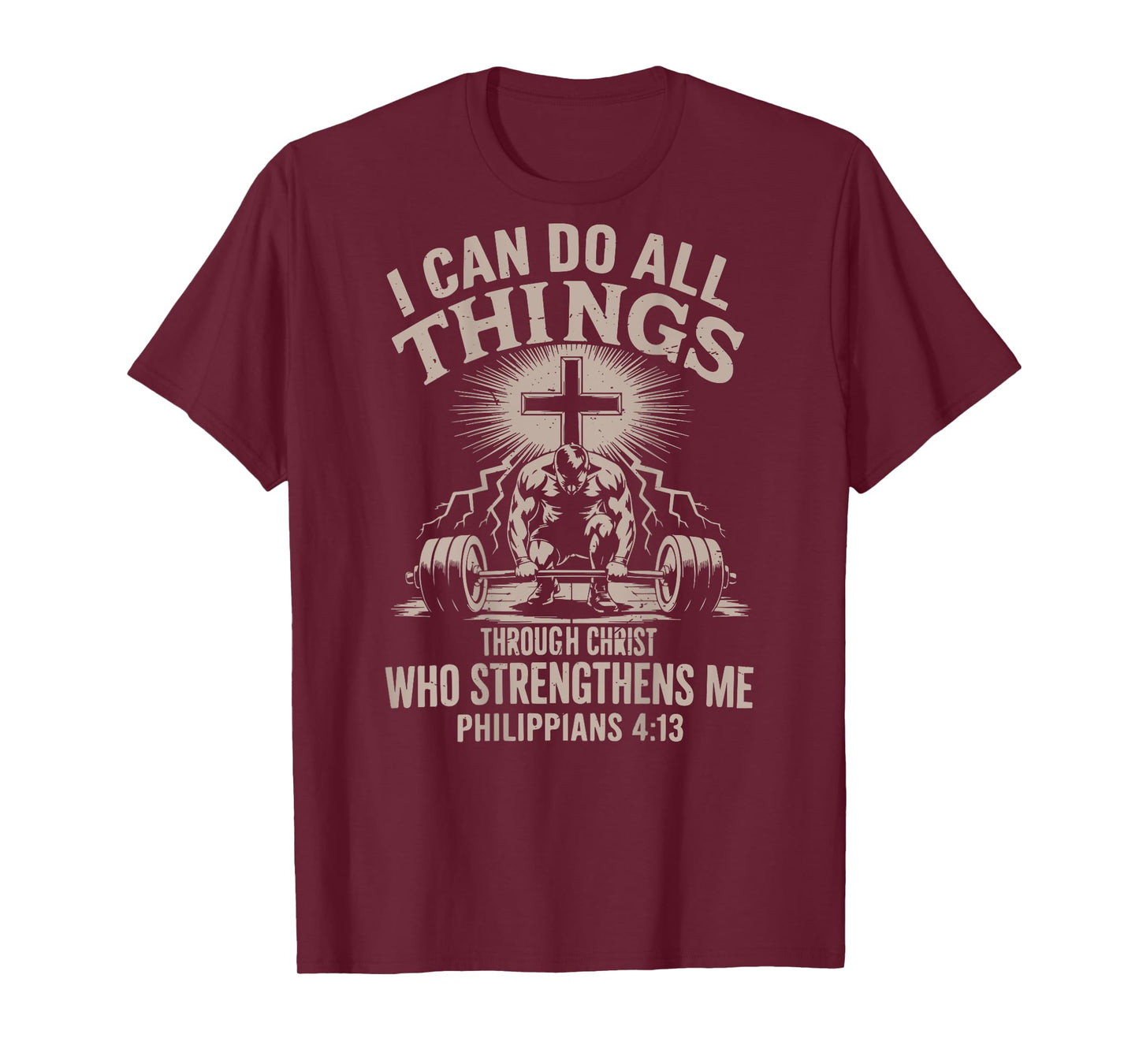Can Do All Things Funny Christian Workout Gym Weightlifting T-Shirt