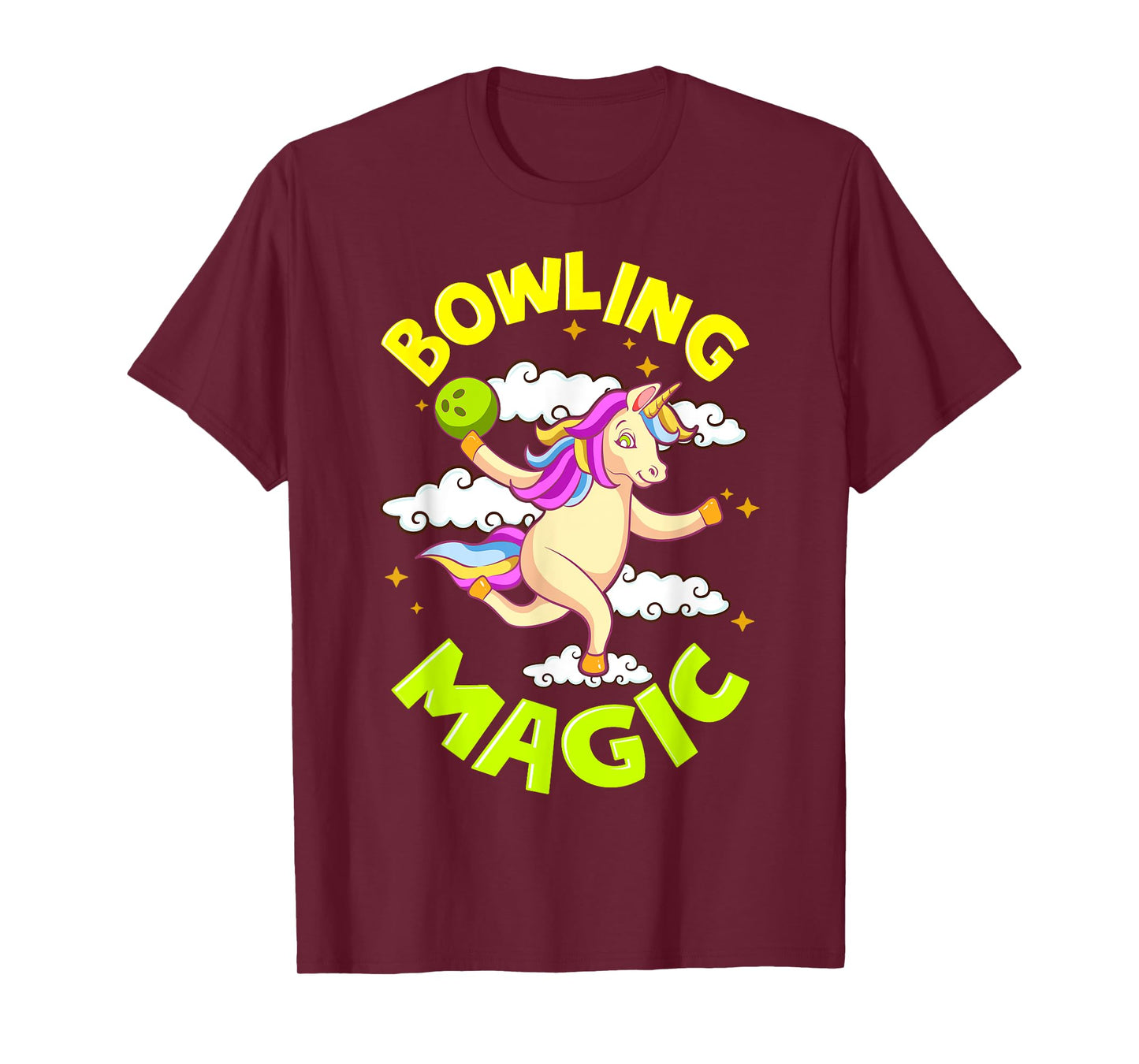 Funny Bowling Unicorn Design Gift Tee Bowling Magic Outfit T-Shirt