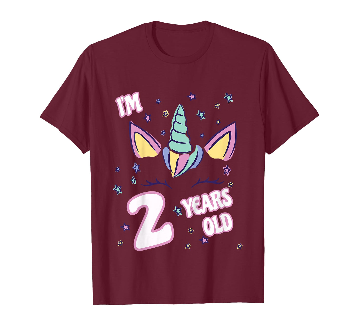 Unicorn 2nd birthday i'm 2 years old girl unicorn design T-Shirt