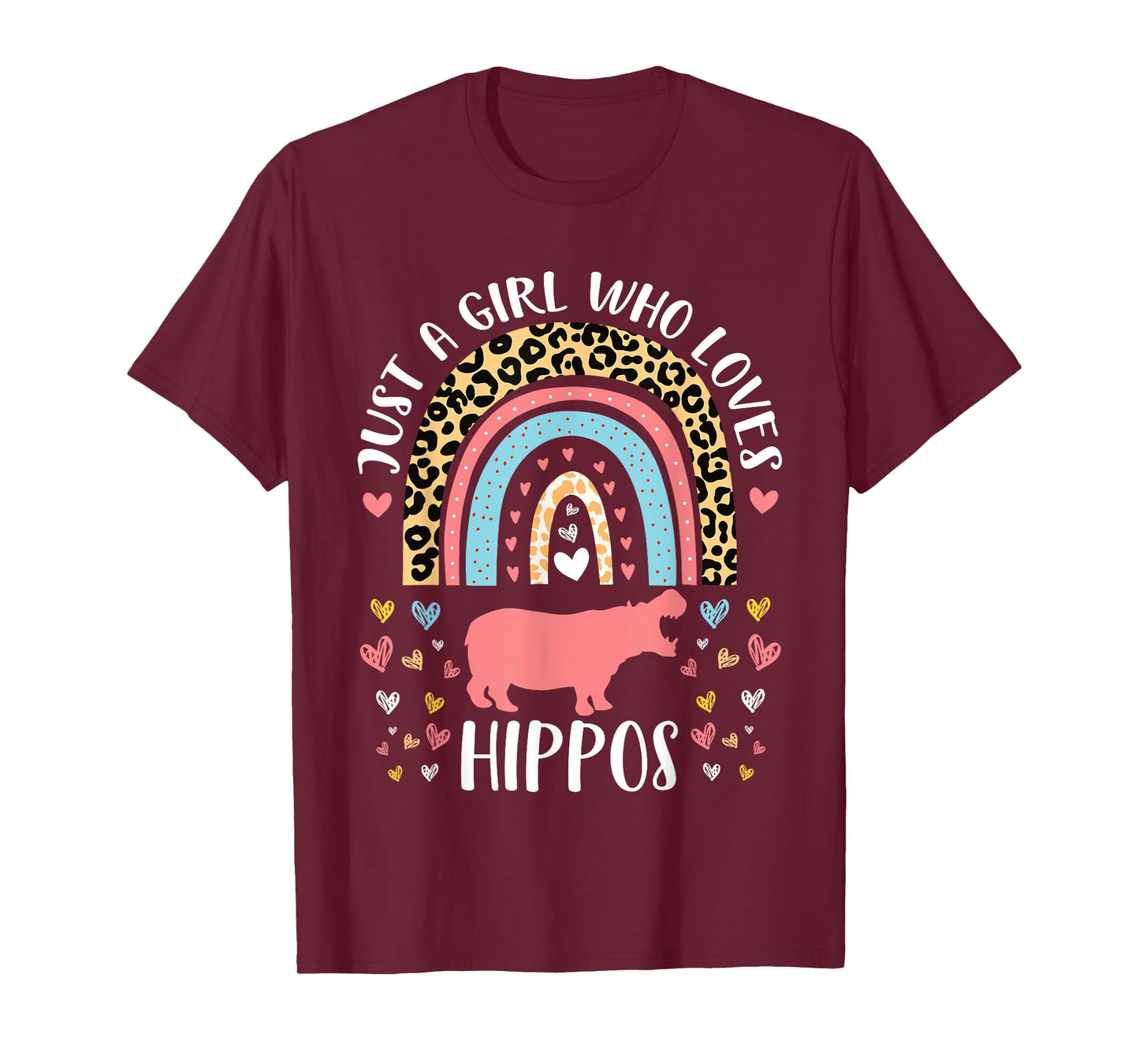 I'm Just A Girl Who Loves Hippos Heart Funny Hippo Lover T-Shirt