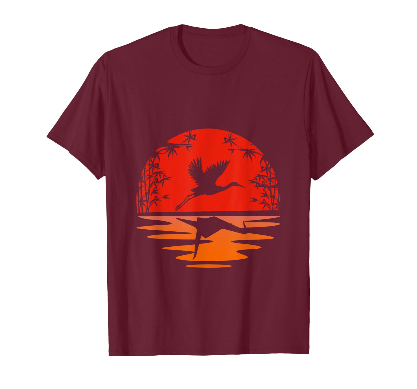 Kranich Mountain Japanese Mountains Natural Stork Bird Origami T-Shirt