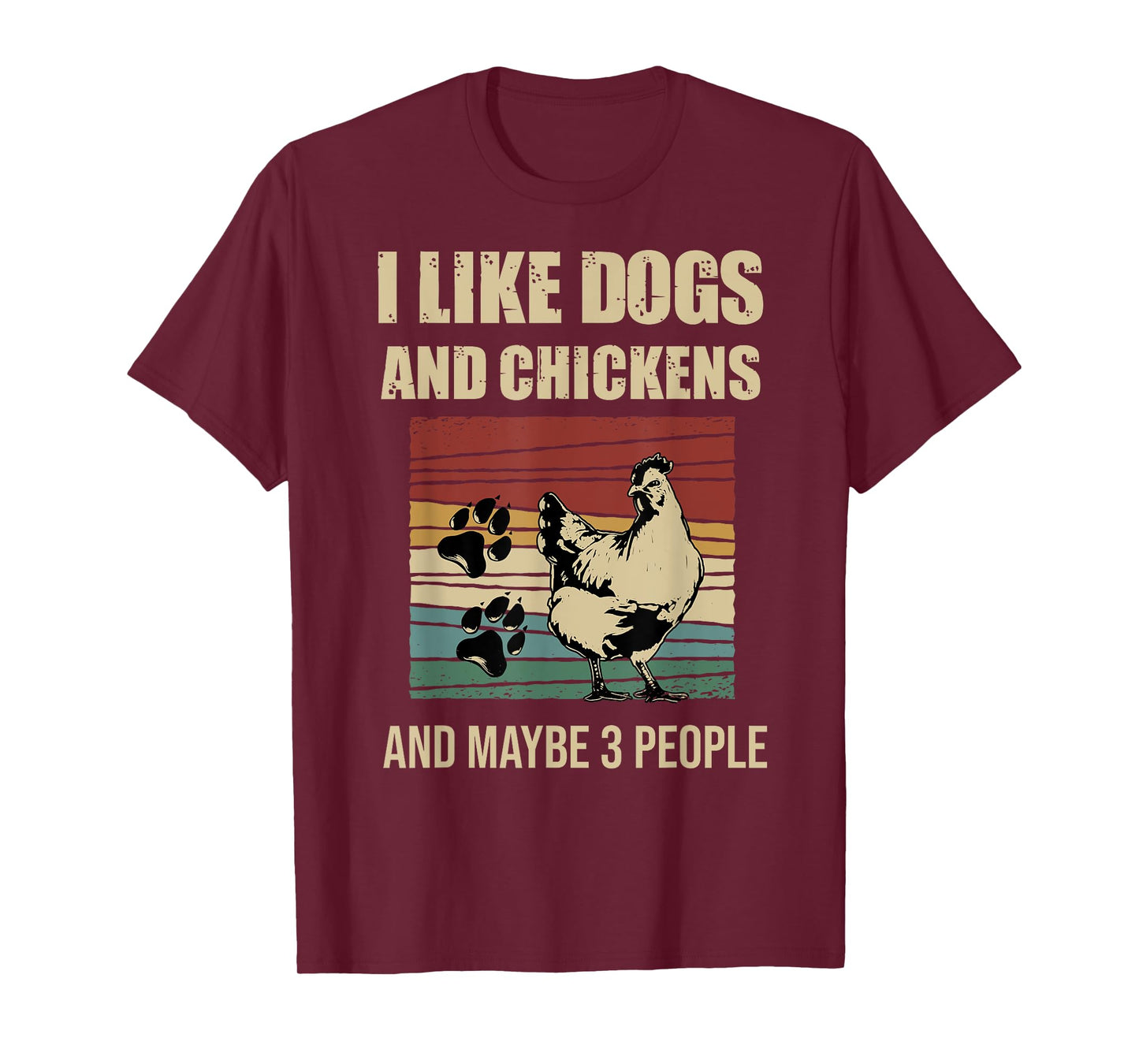 I Like Dogs And Chickens And Maybe 3 People Vintage T-Shirt