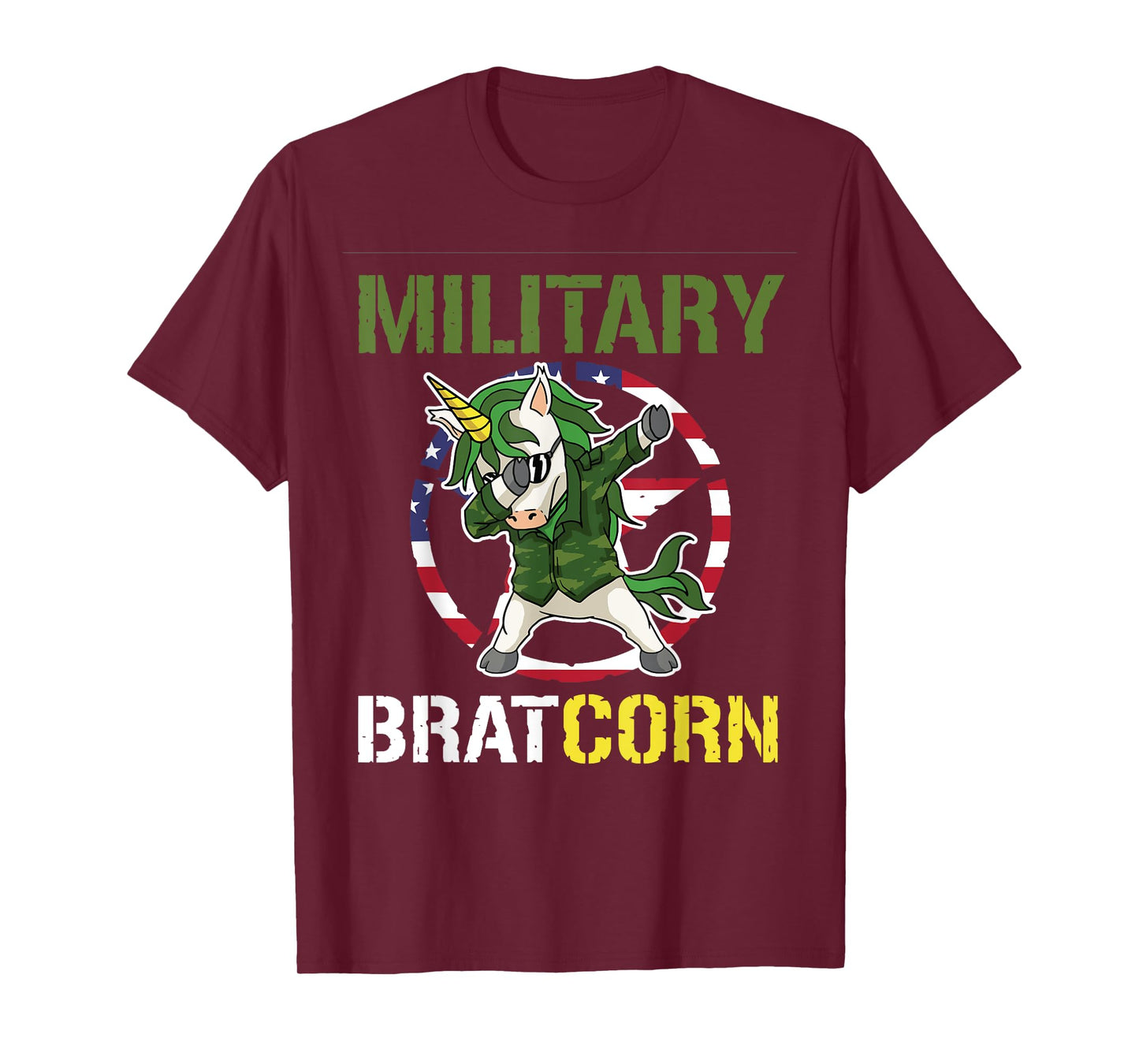 Purple Up Dabbing Bratcorn Unicorn Military Child Month Girl T-Shirt