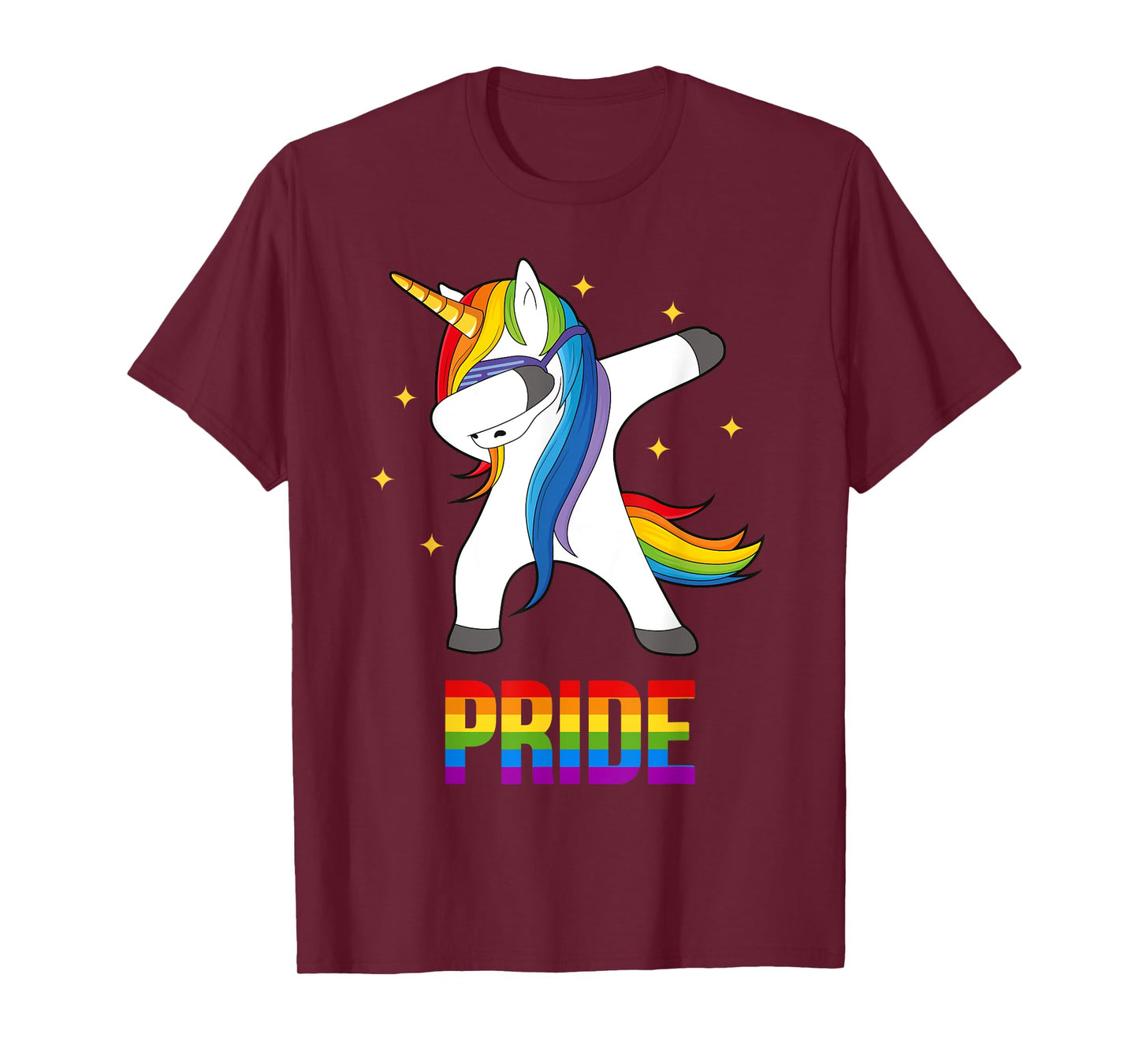 Funny LGBT Present Bi Lesbian Dabbing Unicorn Gay Pride T-Shirt