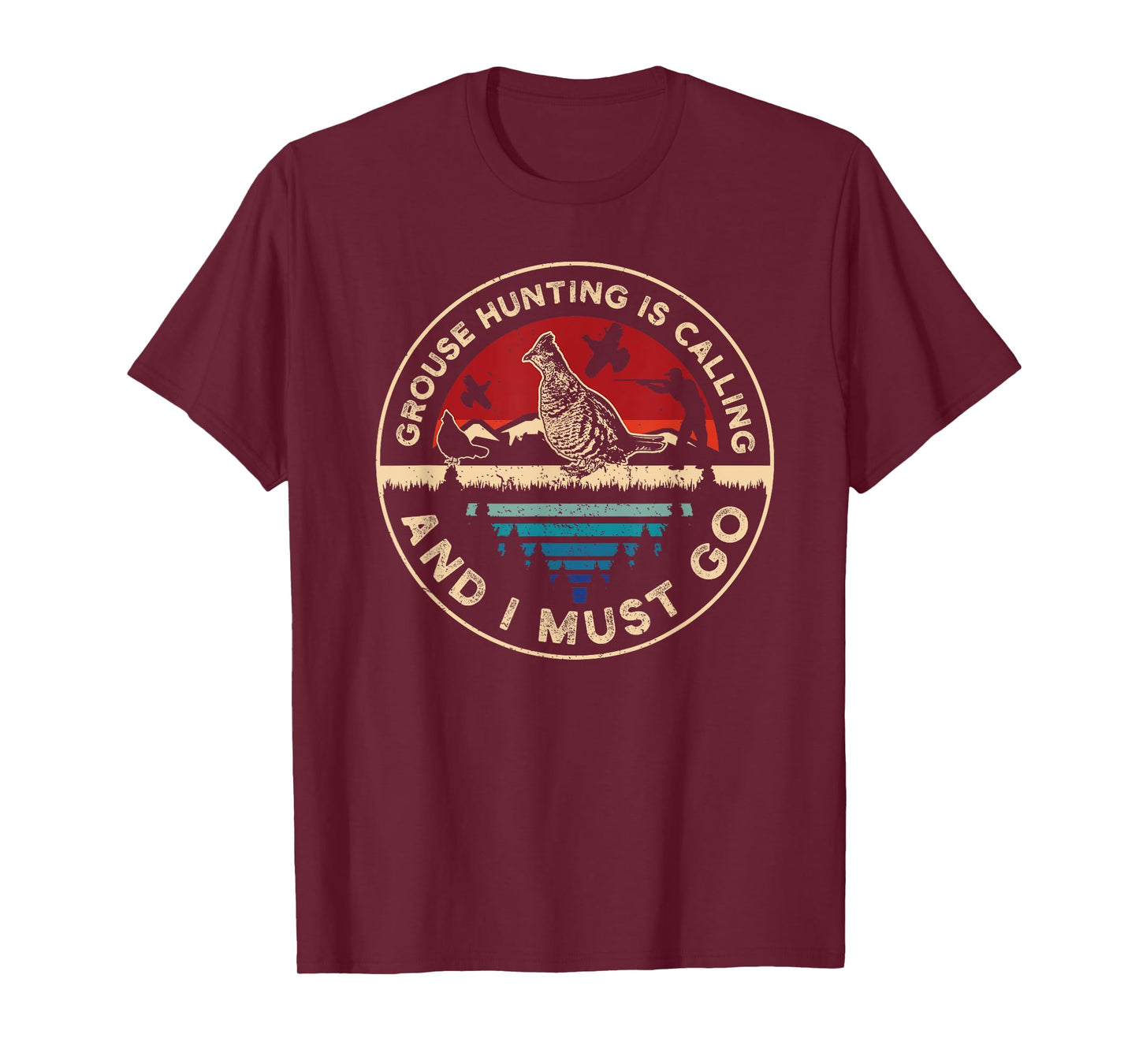 Hunting Ruffed Grouse bird- Retro funny phone calls Hunter T-Shirt